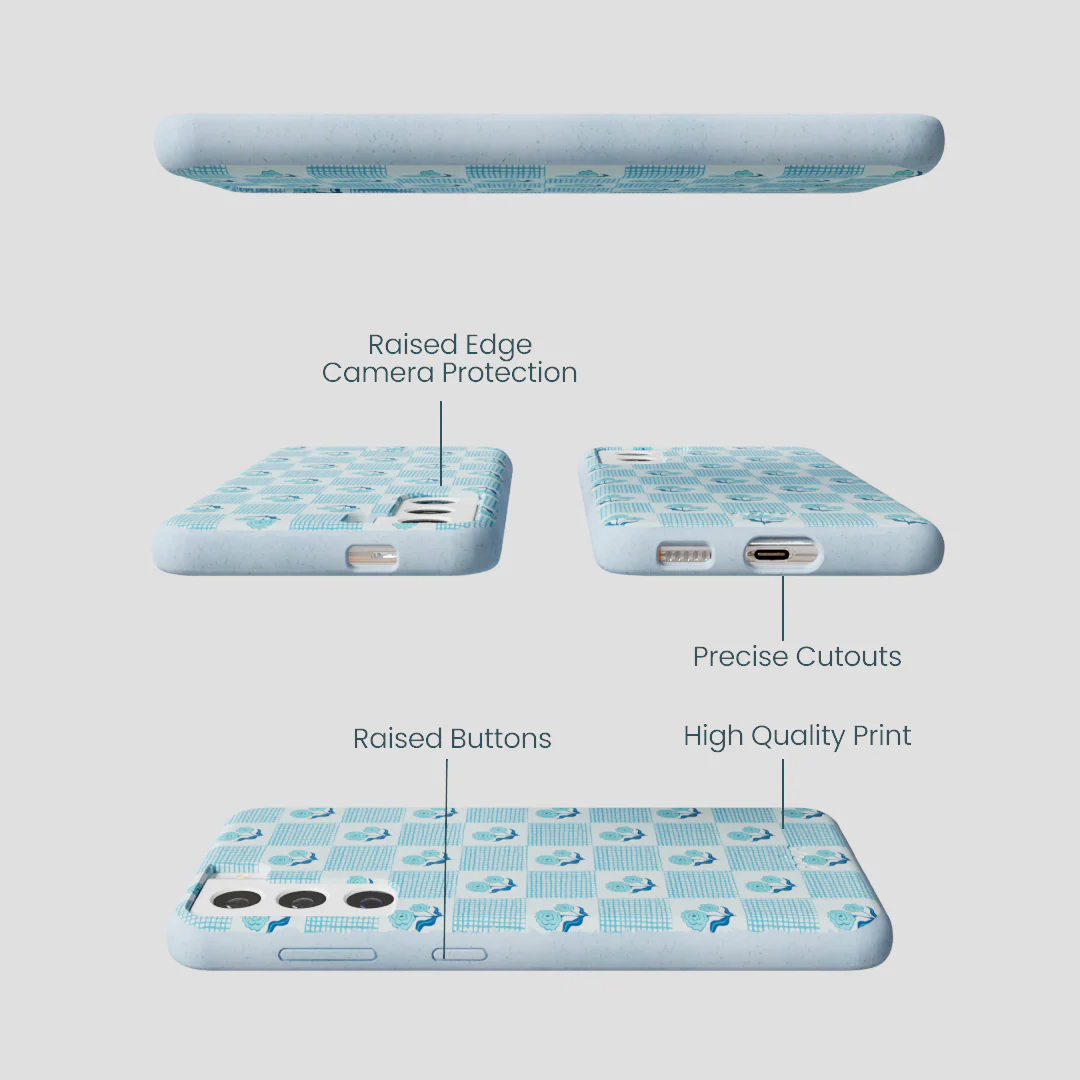 Powder Blue Garden Grid Samsung Galaxy S21 Case - Image 2
