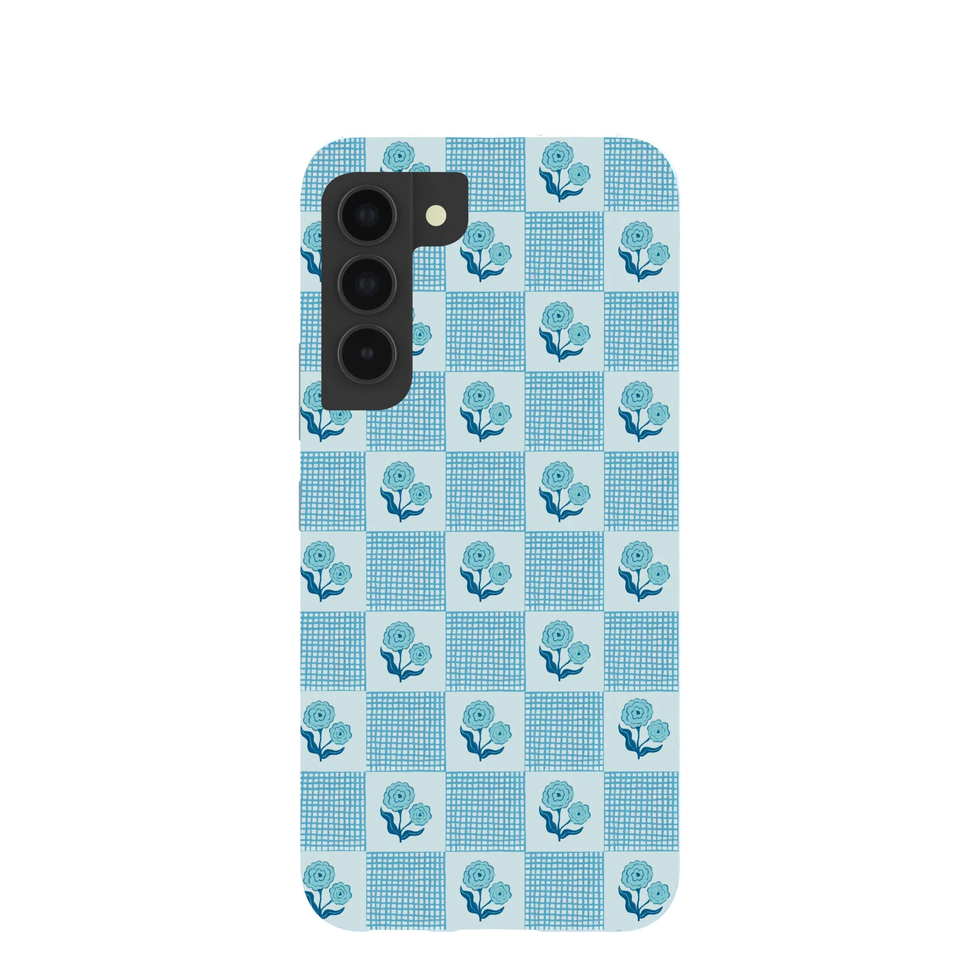 Powder Blue Garden Grid Samsung Galaxy S22 Case