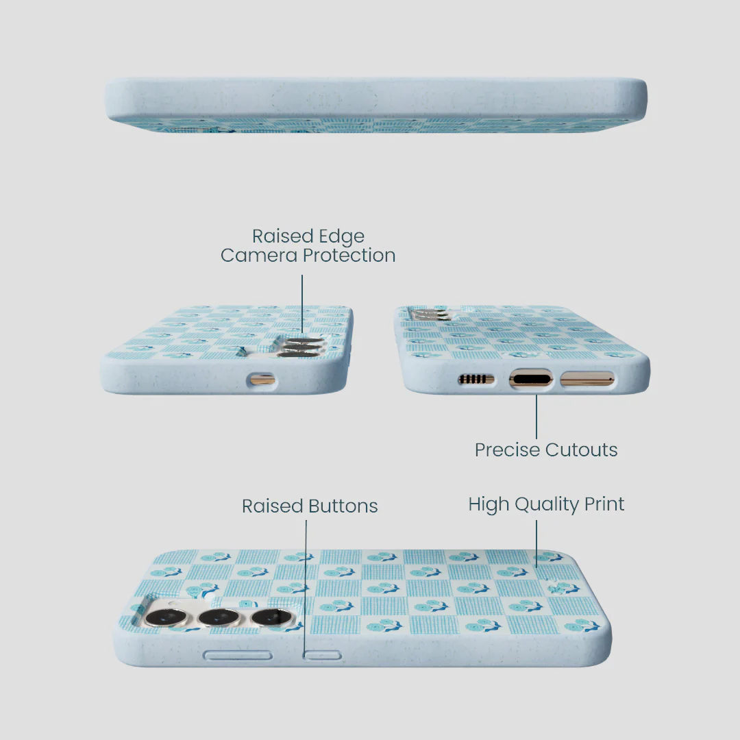 Powder Blue Garden Grid Samsung Galaxy S23 Case - Image 2