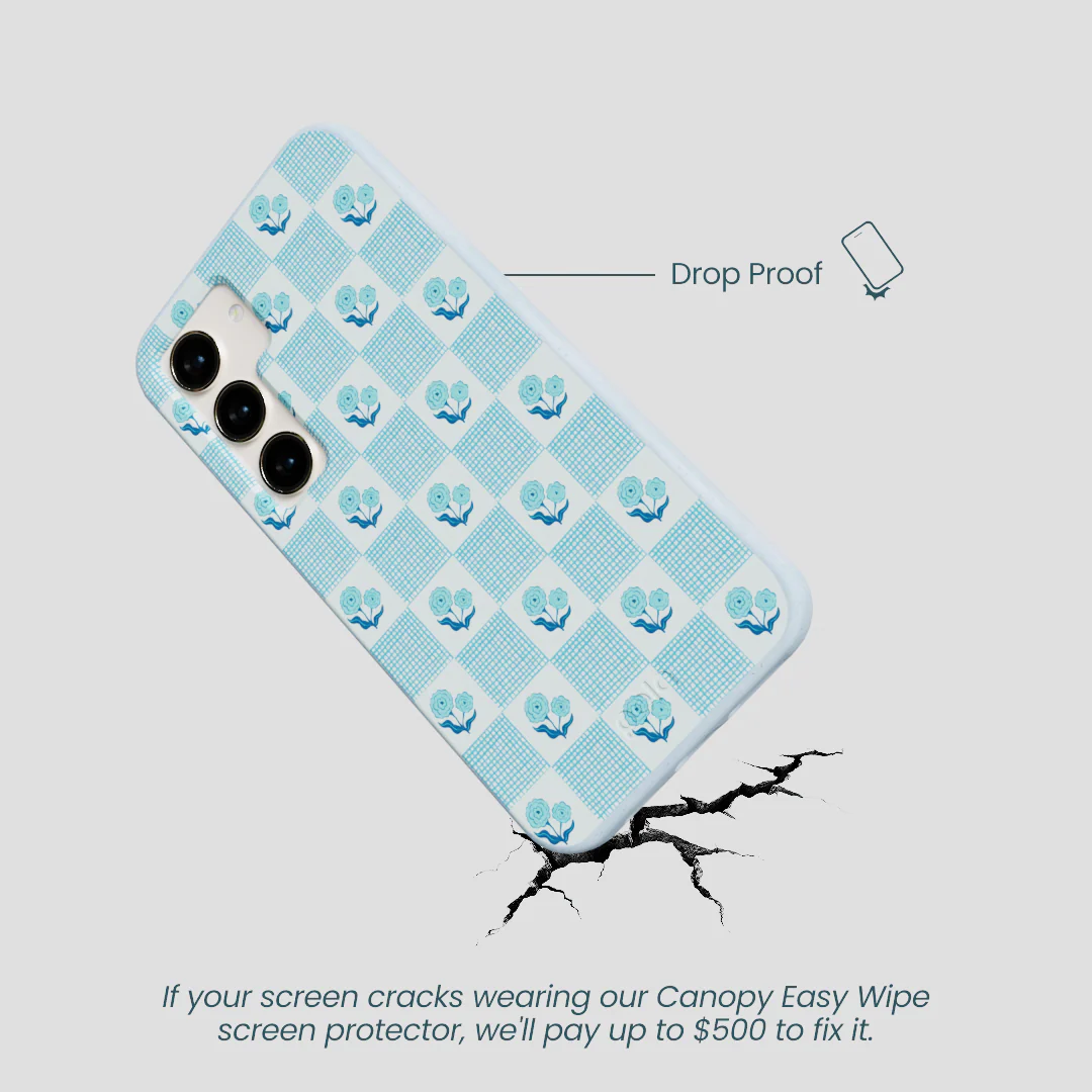 Powder Blue Garden Grid Samsung Galaxy S23 Case - Image 4