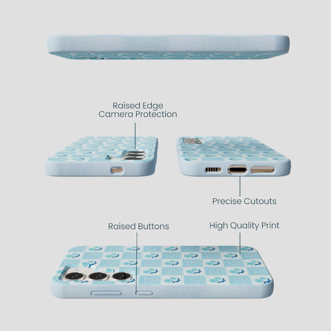 Powder Blue Garden Grid Samsung Galaxy S24 Case - Image 2