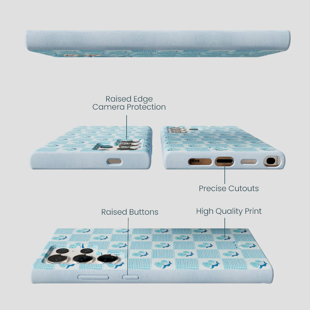 Powder Blue Garden Grid Samsung Galaxy S24 Ultra Case - Image 2