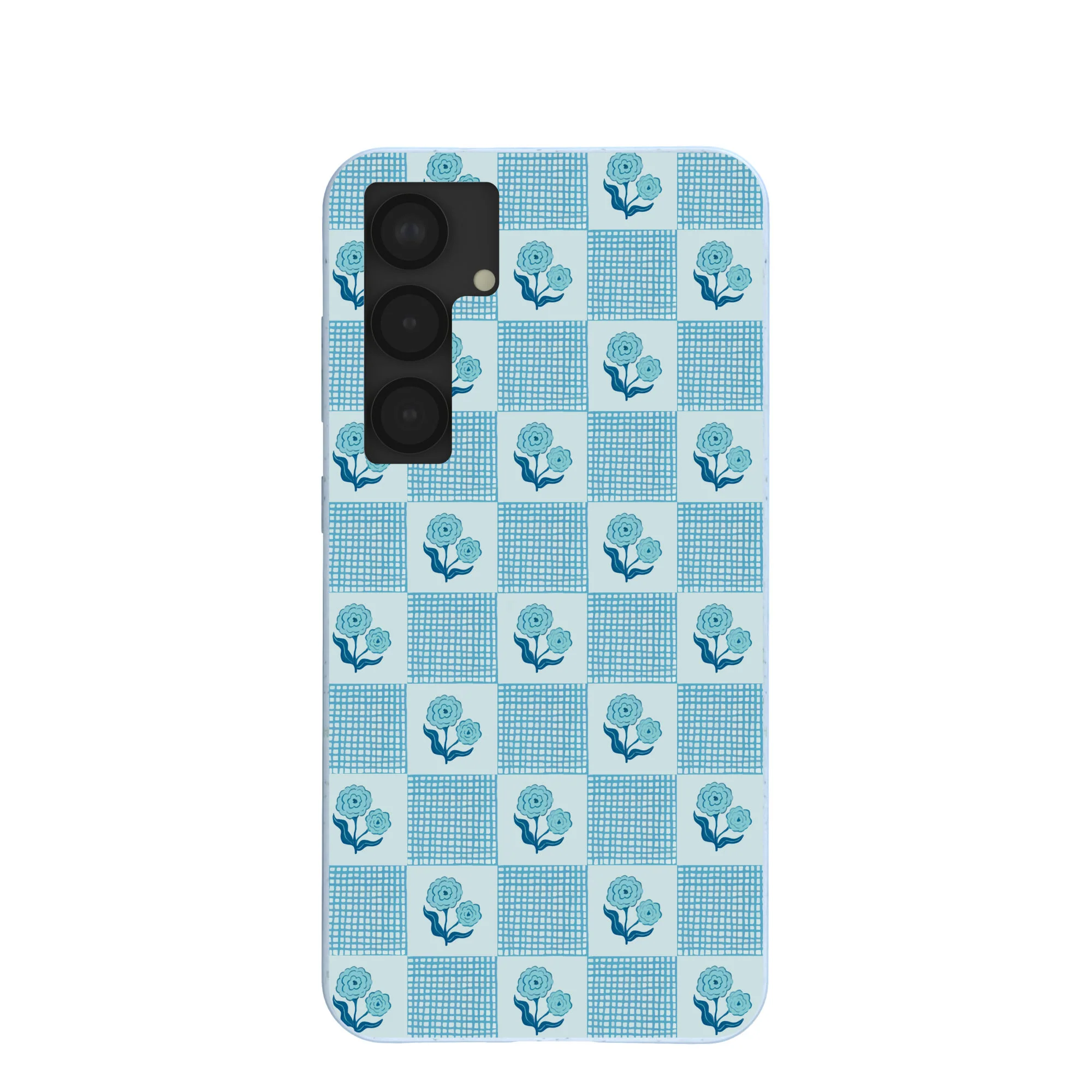 Powder Blue Garden Grid Samsung Galaxy S25+(Plus) Case
