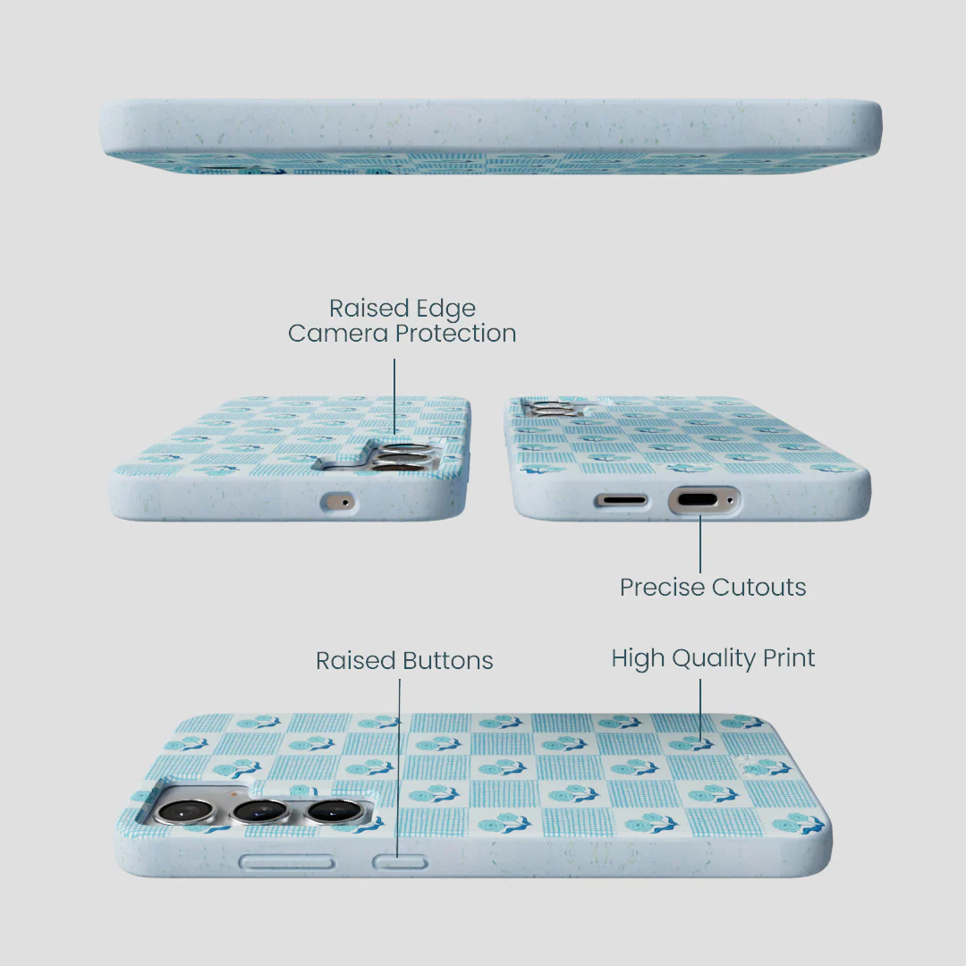 Powder Blue Garden Grid Samsung Galaxy S25+(Plus) Case - Image 2