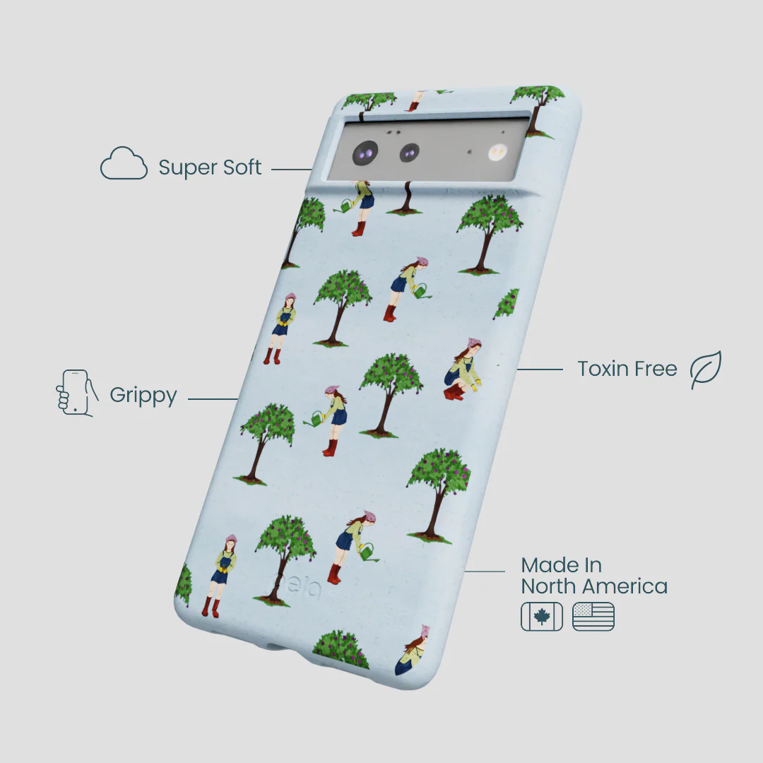 Powder Blue Gardening Girl Google Pixel 6a Case - Image 3