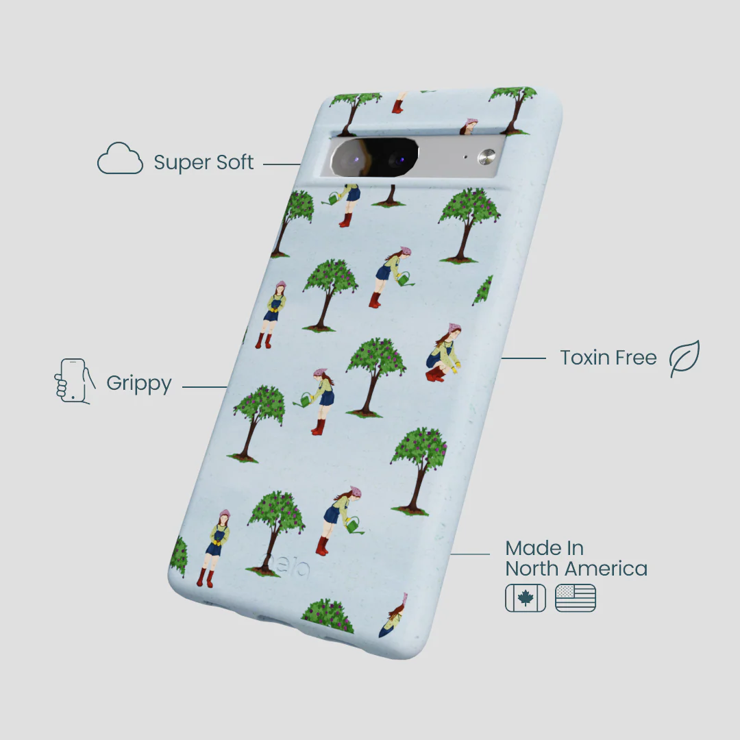 Powder Blue Gardening Girl Google Pixel 7 Case - Image 3