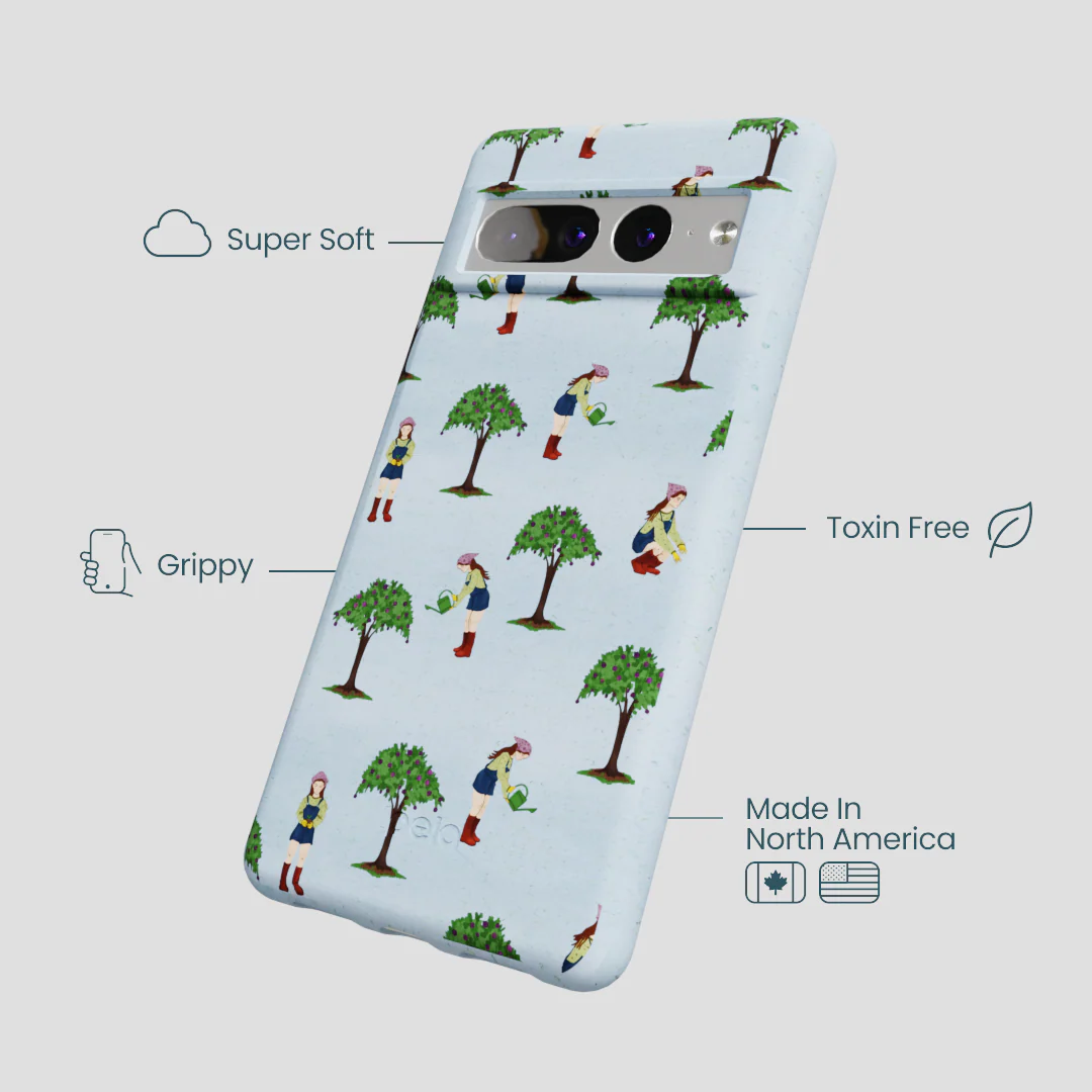 Powder Blue Gardening Girl Google Pixel 7 Pro Case - Image 3