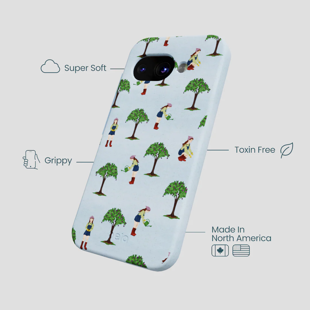 Powder Blue Gardening Girl Google Pixel 9a Case - Image 3