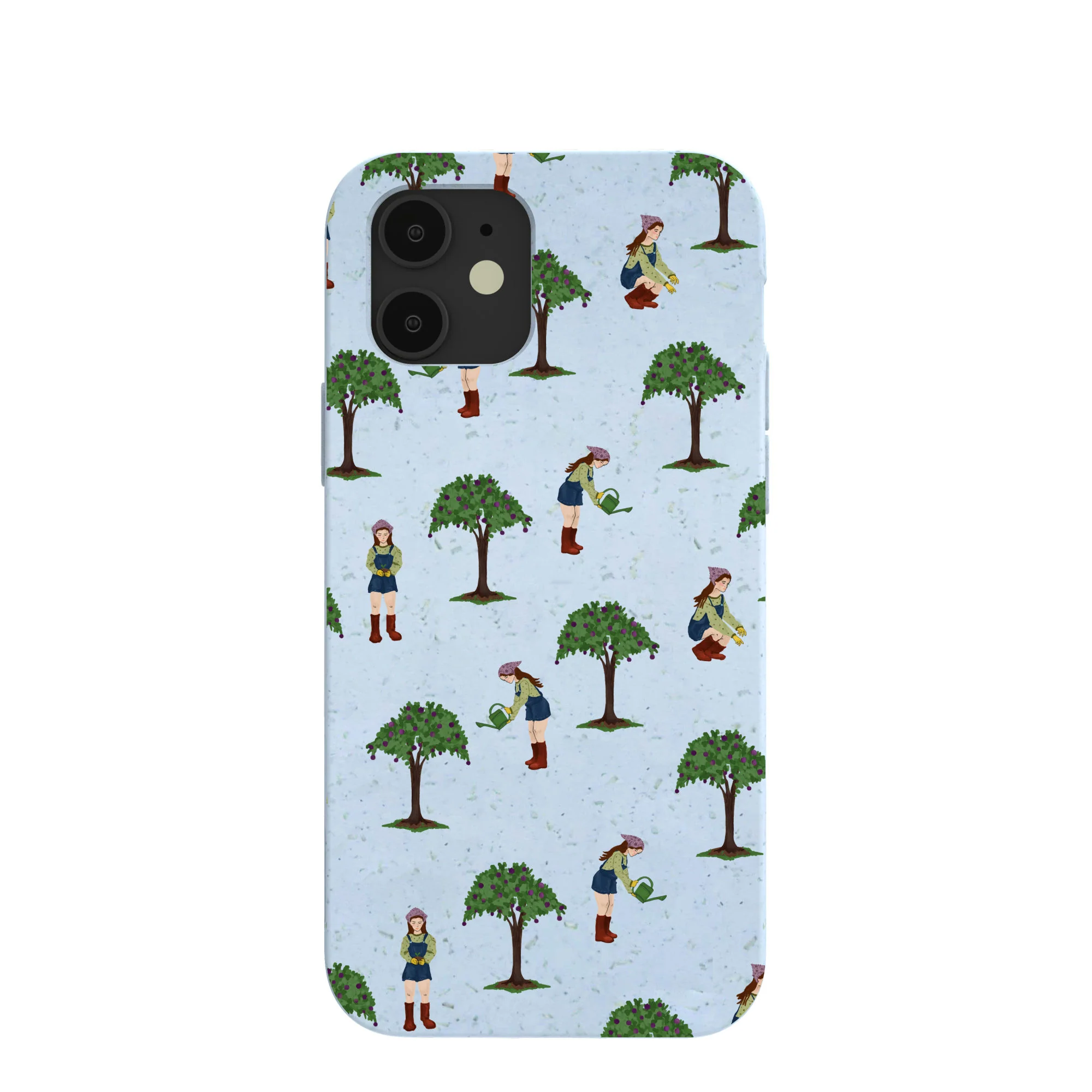Powder Blue Gardening Girl iPhone 12/ iPhone 12 Pro Case