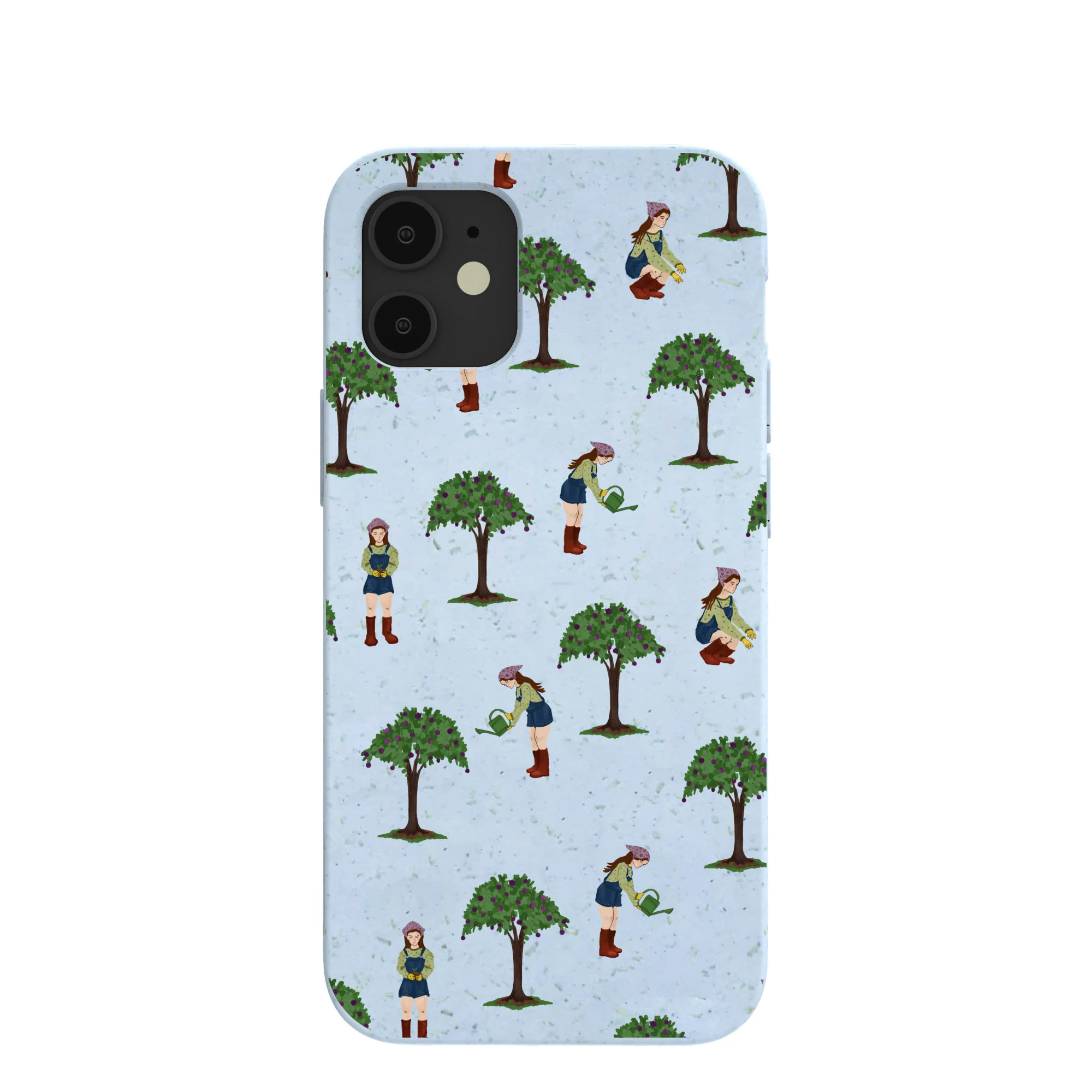 Powder Blue Gardening Girl iPhone 12 Mini Case