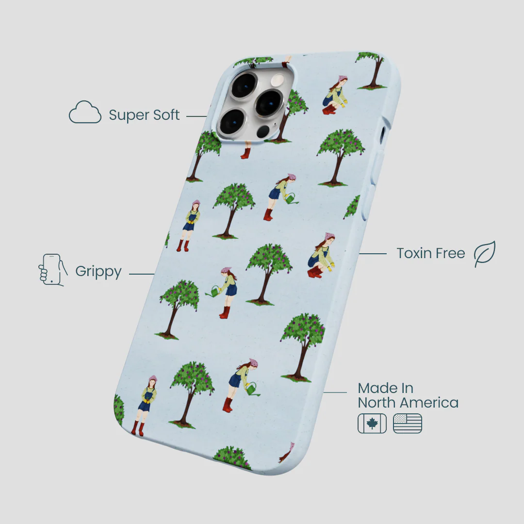 Powder Blue Gardening Girl iPhone 12 Pro Max Case - Image 3