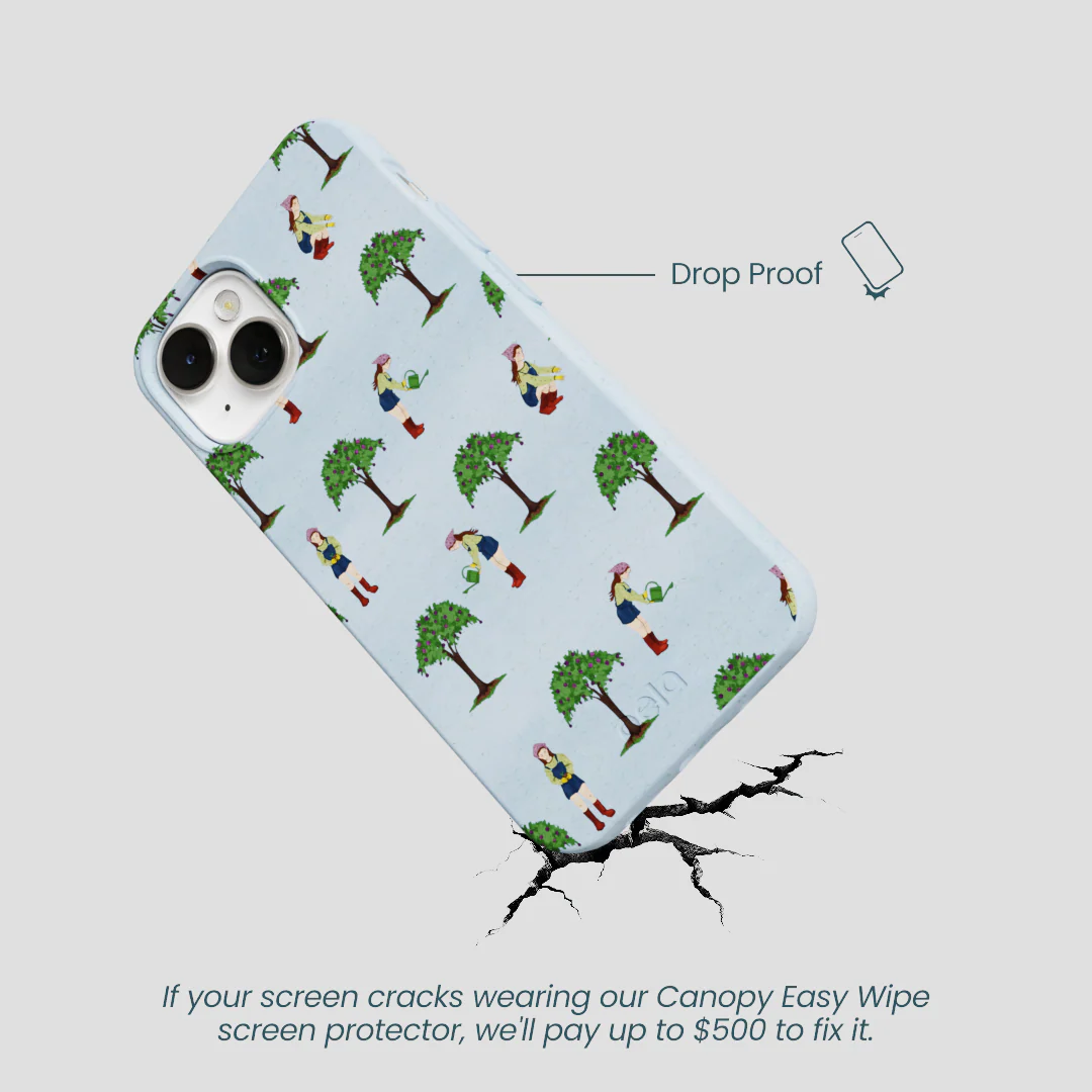 Powder Blue Gardening Girl iPhone 13 Case - Image 5
