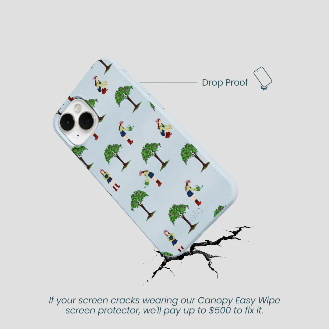 Powder Blue Gardening Girl iPhone 13 Mini Case - Image 5