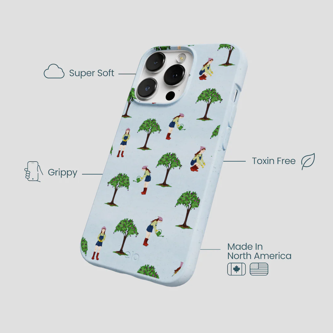 Powder Blue Gardening Girl iPhone 13 Pro Case - Image 4