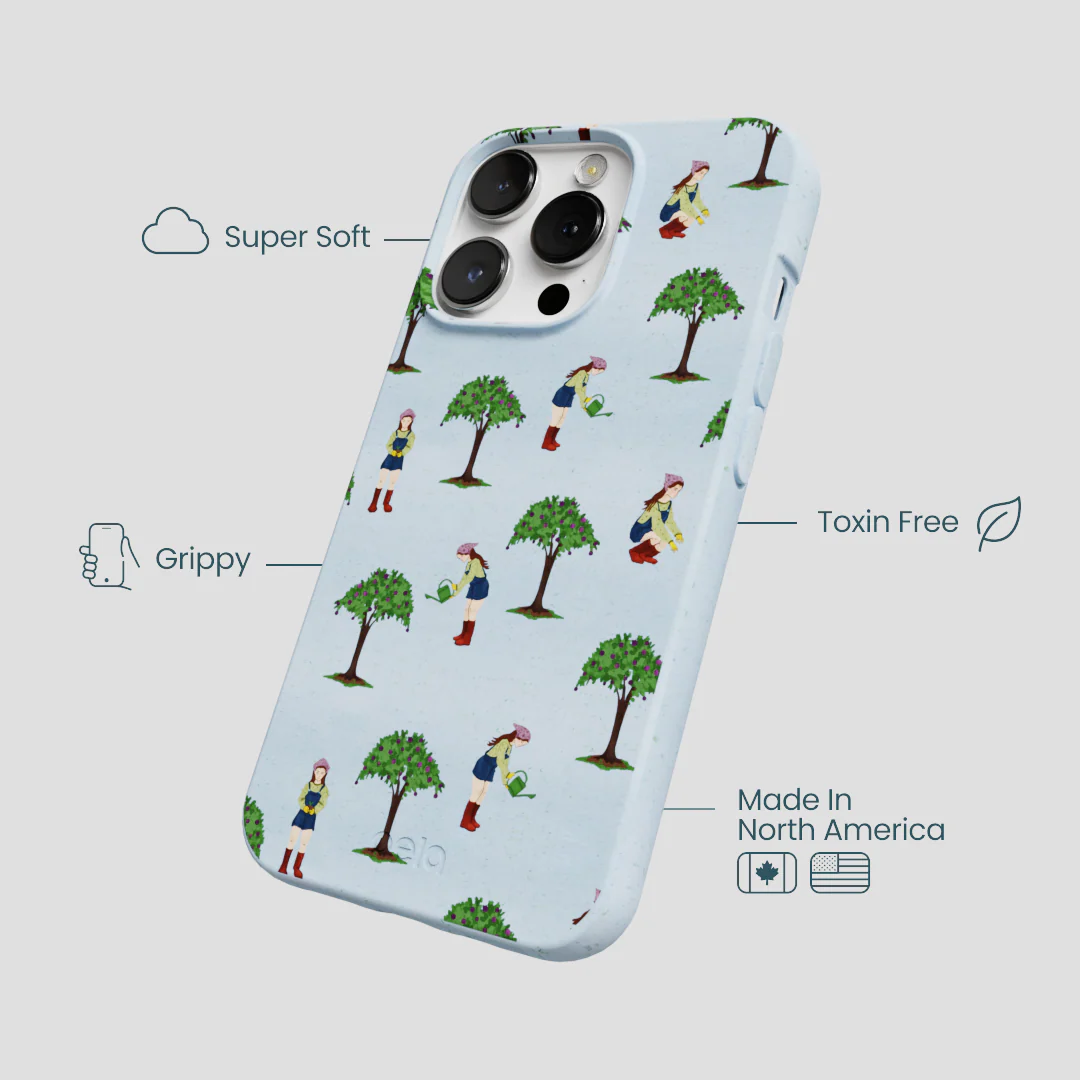 Powder Blue Gardening Girl iPhone 13 Pro Max Case - Image 4