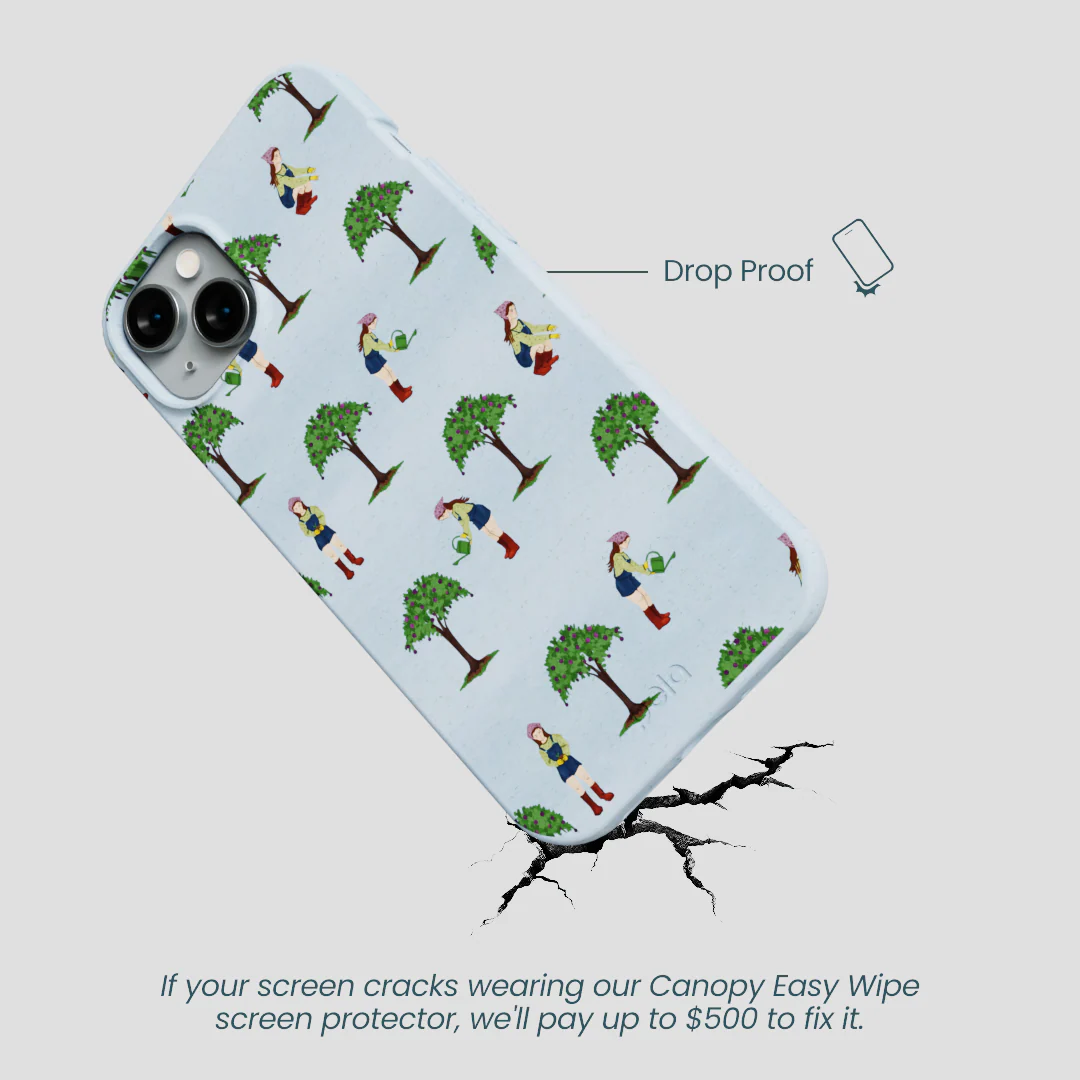 Powder Blue Gardening Girl iPhone 14 Plus Case - Image 5