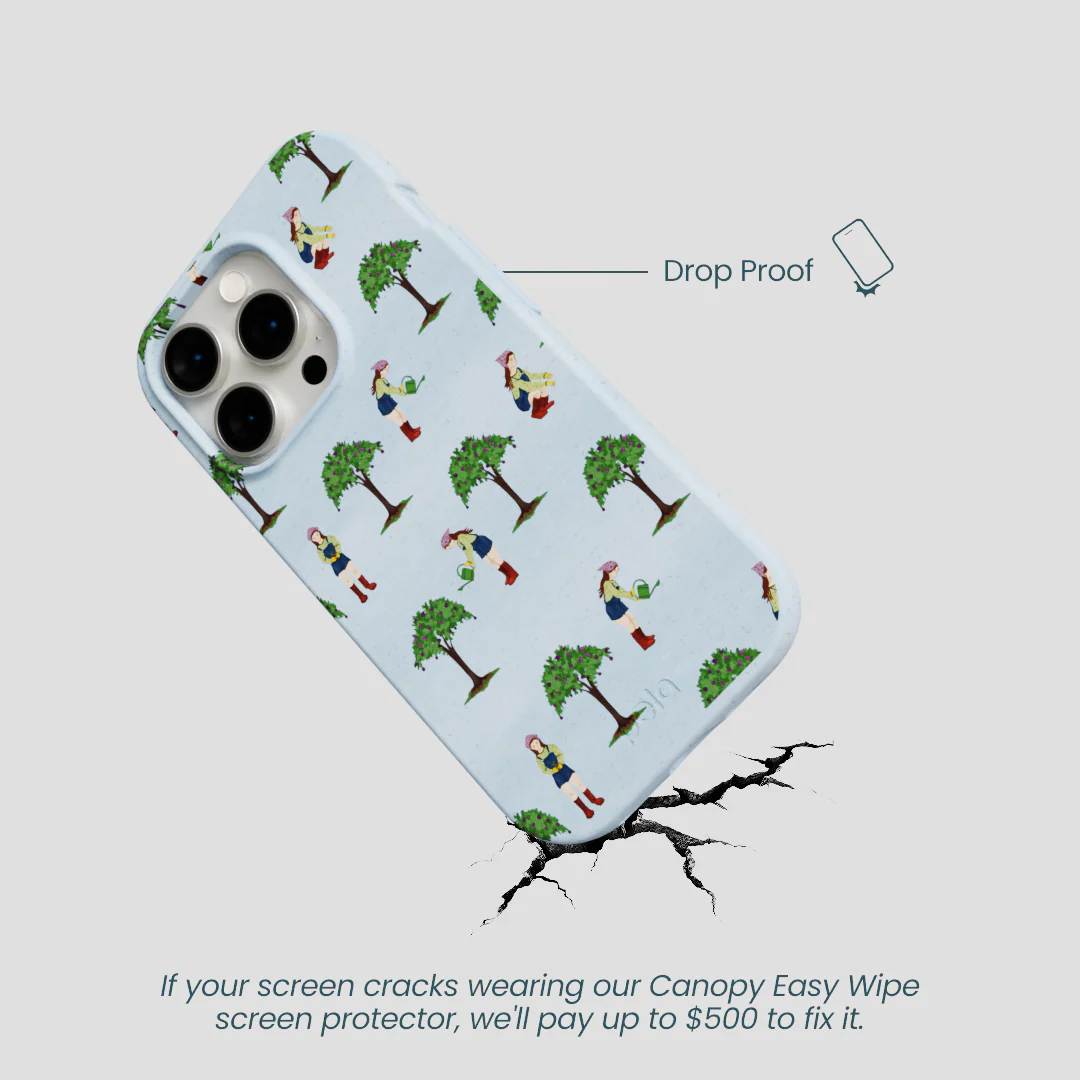 Powder Blue Gardening Girl iPhone 14 Pro Case - Image 5