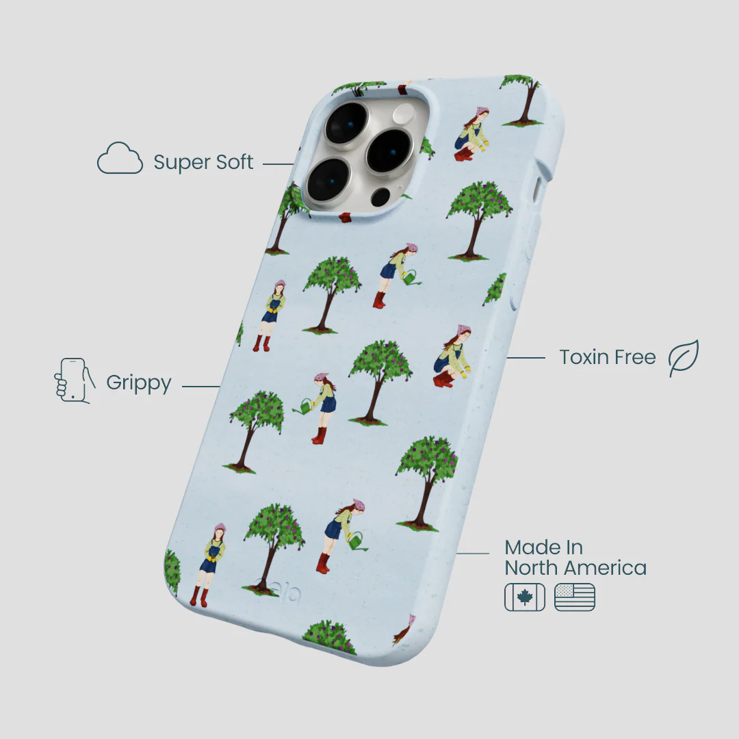 Powder Blue Gardening Girl iPhone 14 Pro Max Case - Image 4