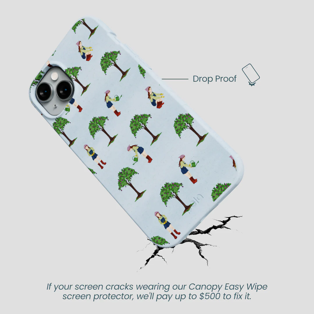 Powder Blue Gardening Girl iPhone 15 Plus Case - Image 5