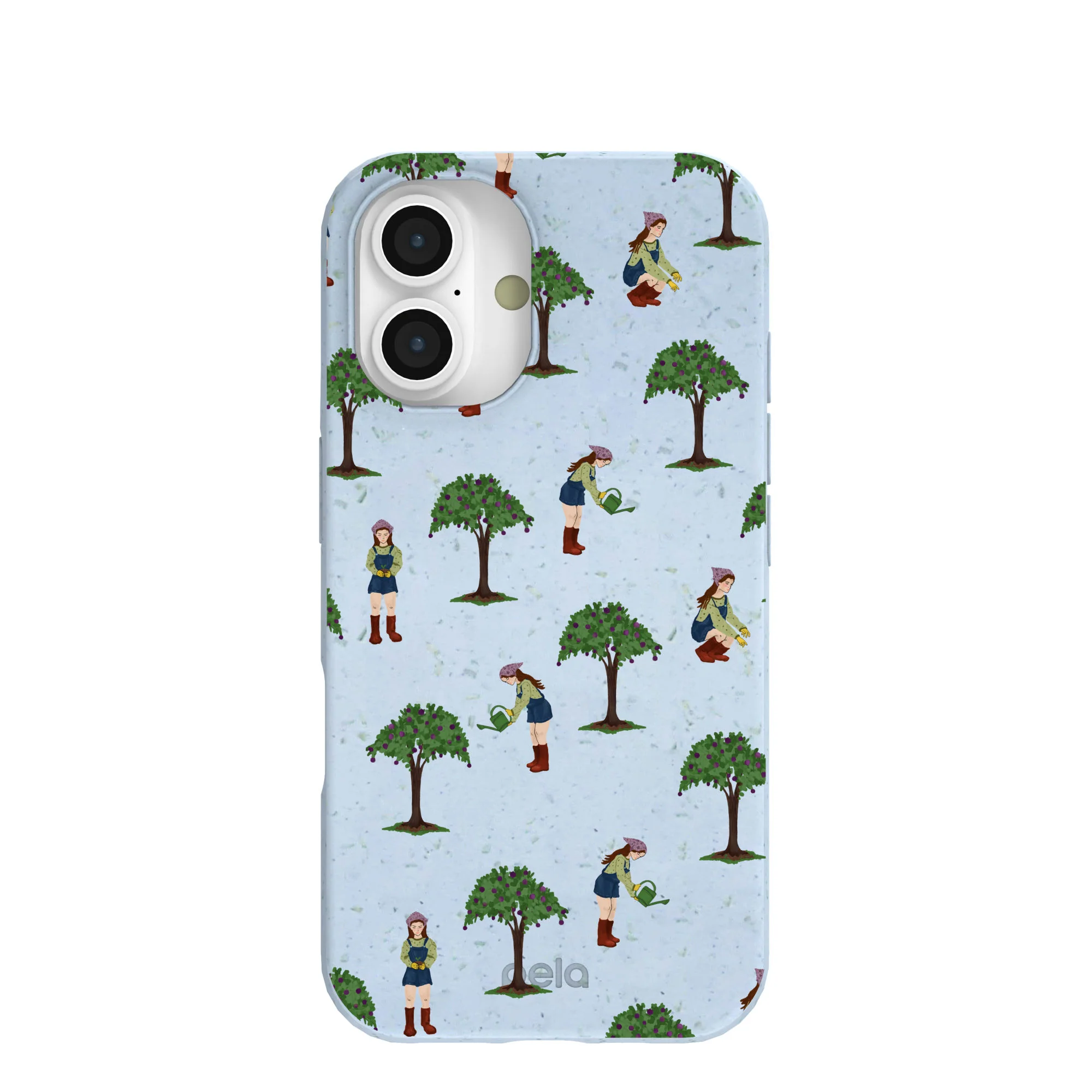Powder Blue Gardening Girl iPhone 16 Case