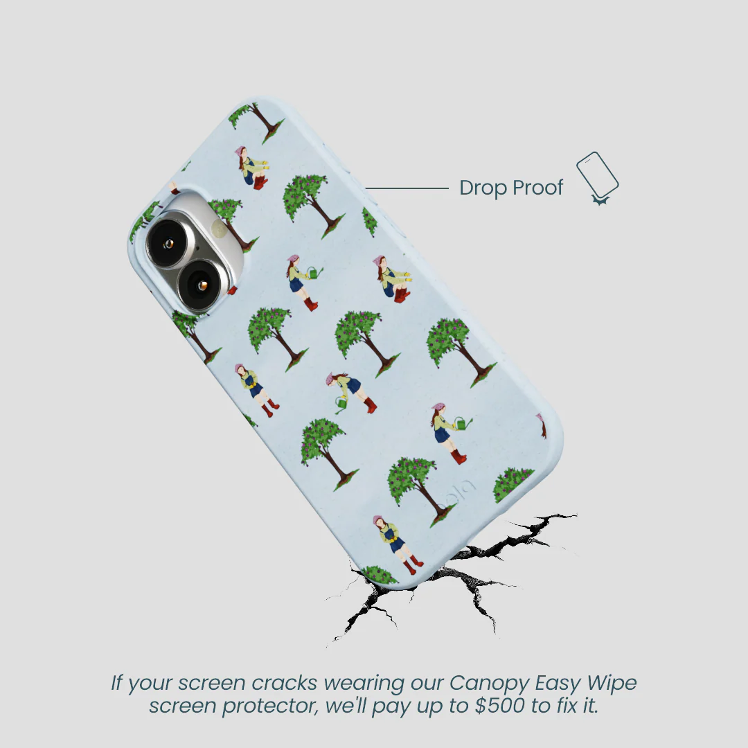 Powder Blue Gardening Girl iPhone 16 Case - Image 5