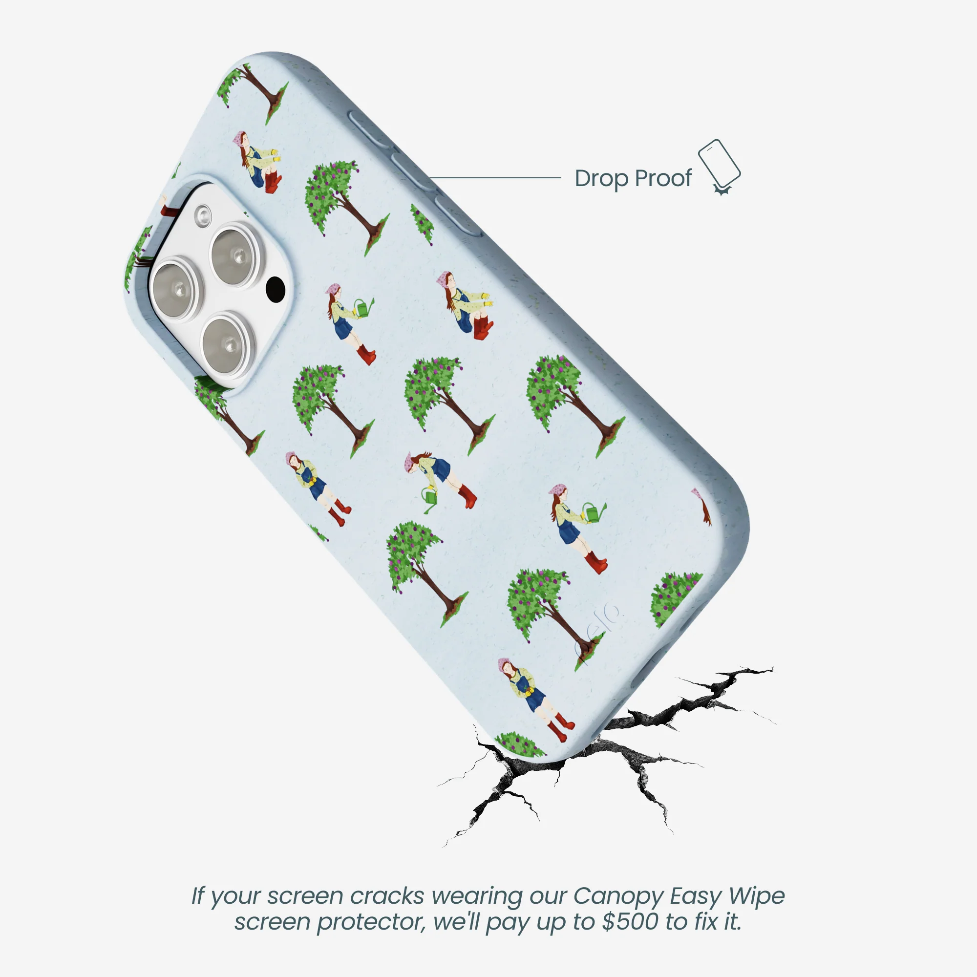 Powder Blue Gardening Girl iPhone 16 Pro Max Case - Image 5
