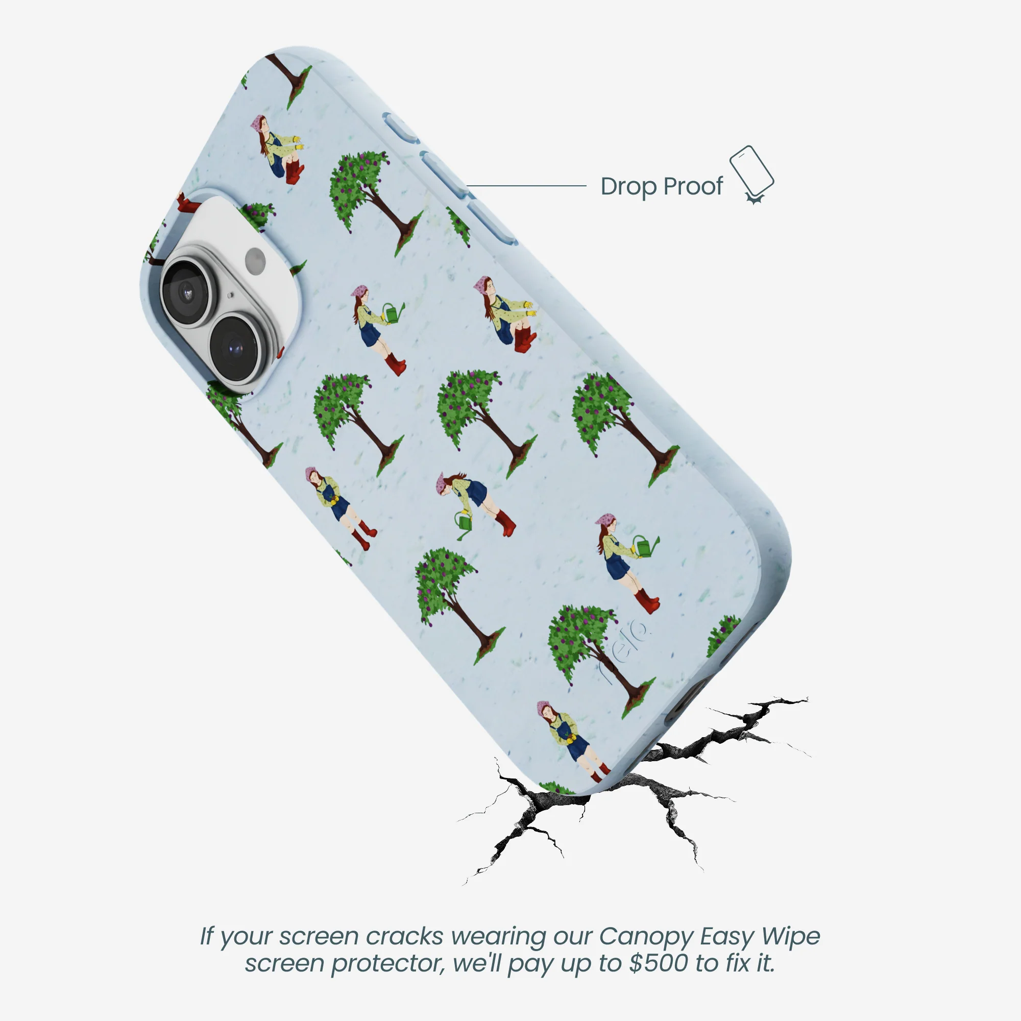 Powder Blue Gardening Girl iPhone 17 Case - Image 5