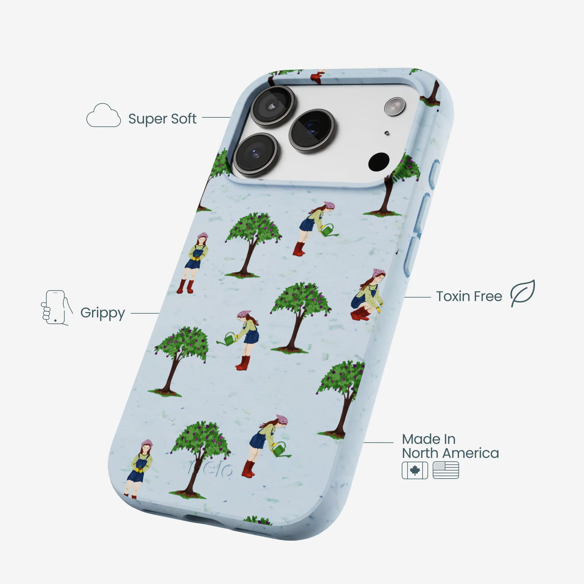 Powder Blue Gardening Girl iPhone 17 Pro Case - Image 4