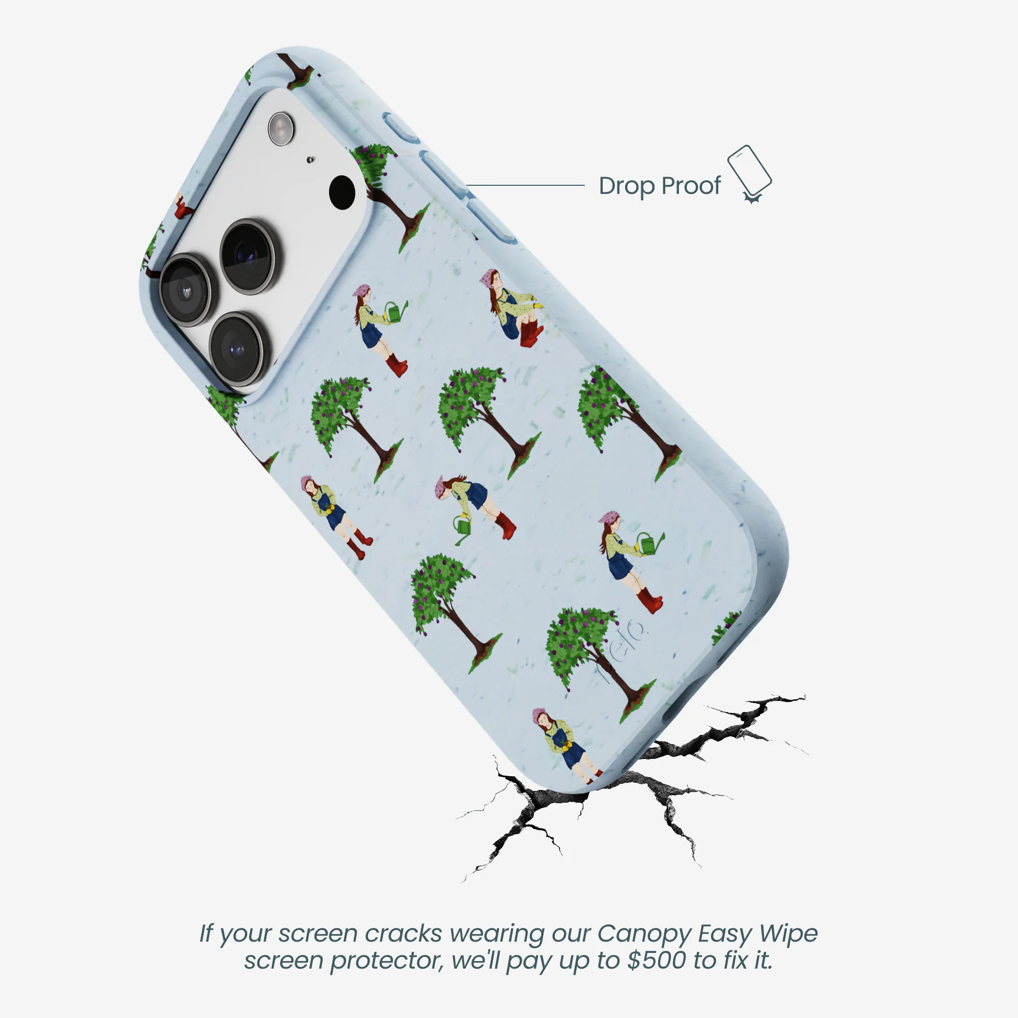 Powder Blue Gardening Girl iPhone 17 Pro Case - Image 5