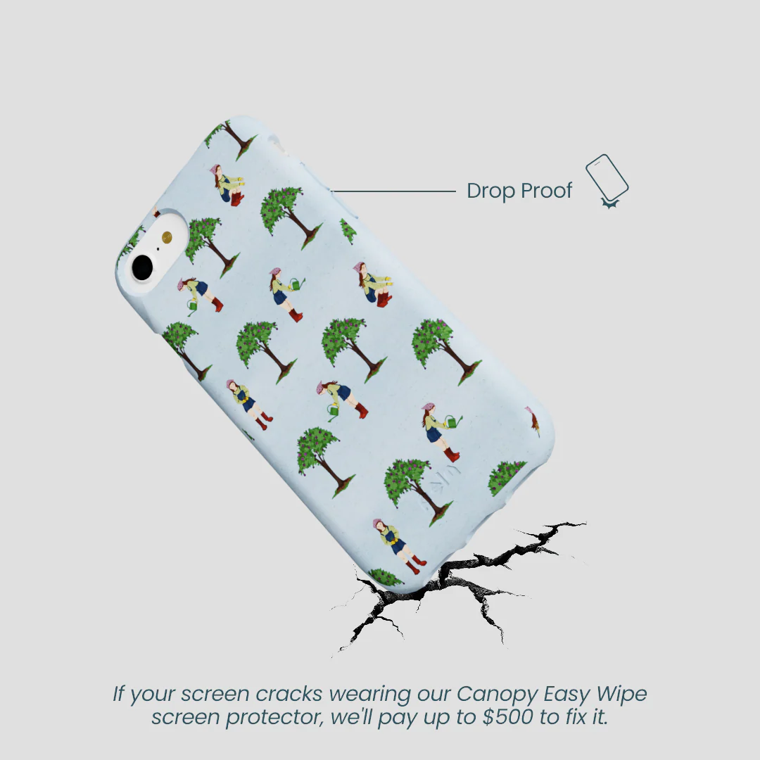 Powder Blue Gardening Girl iPhone 6/6s/7/8/SE Case - Image 4