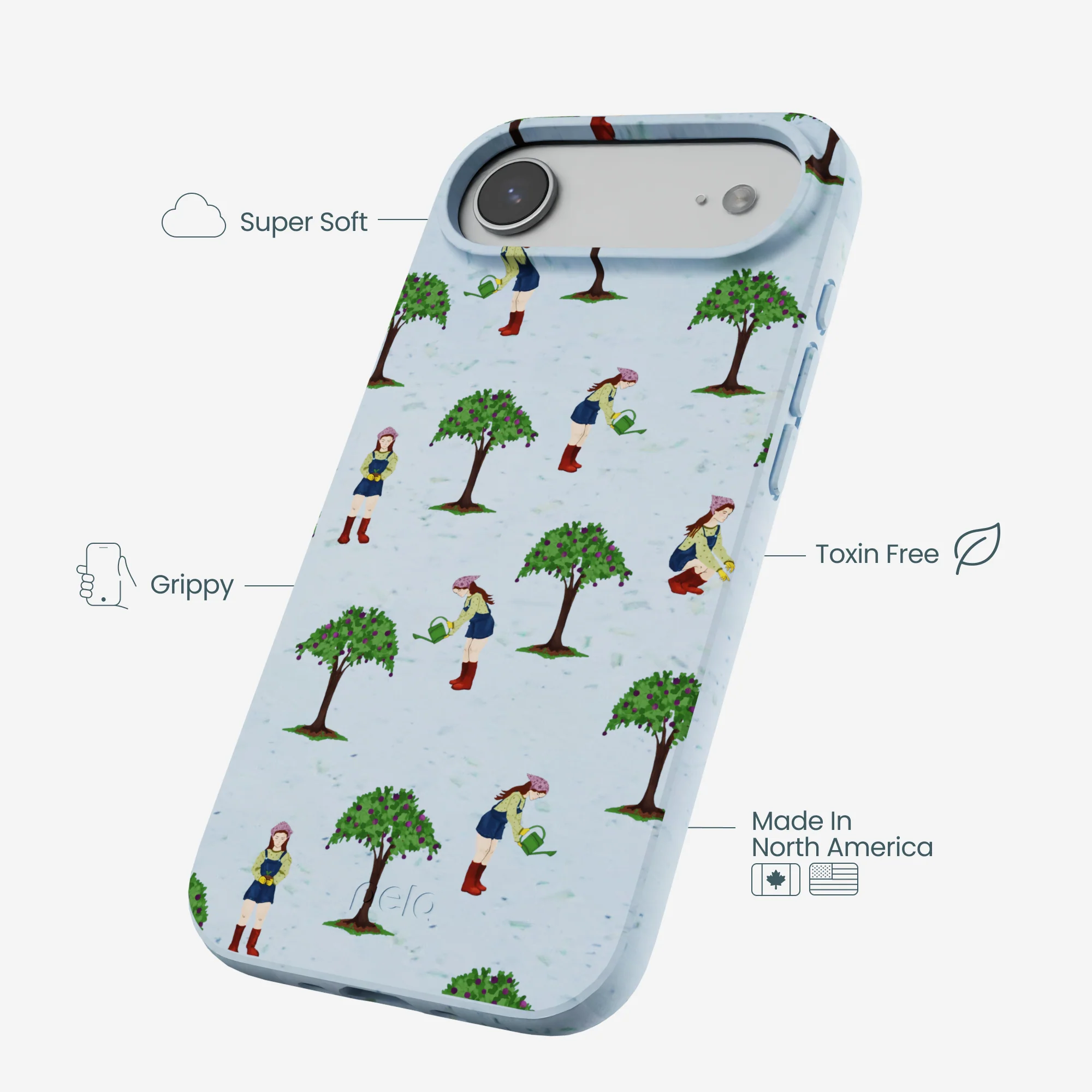 Powder Blue Gardening Girl iPhone Air Case - Image 4