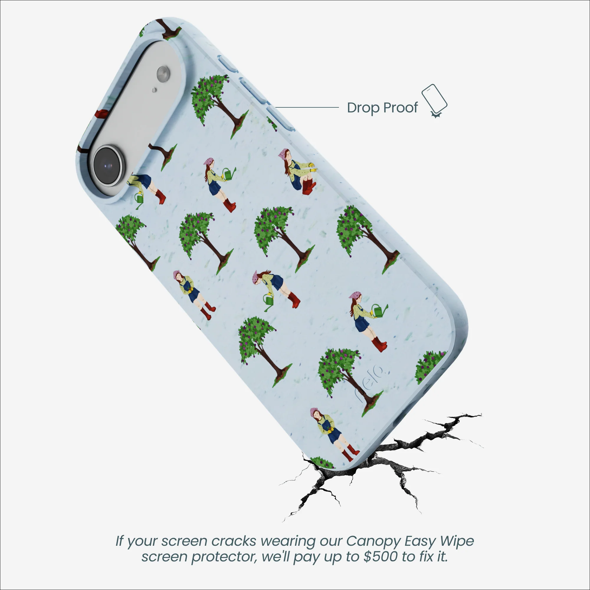 Powder Blue Gardening Girl iPhone Air Case - Image 5
