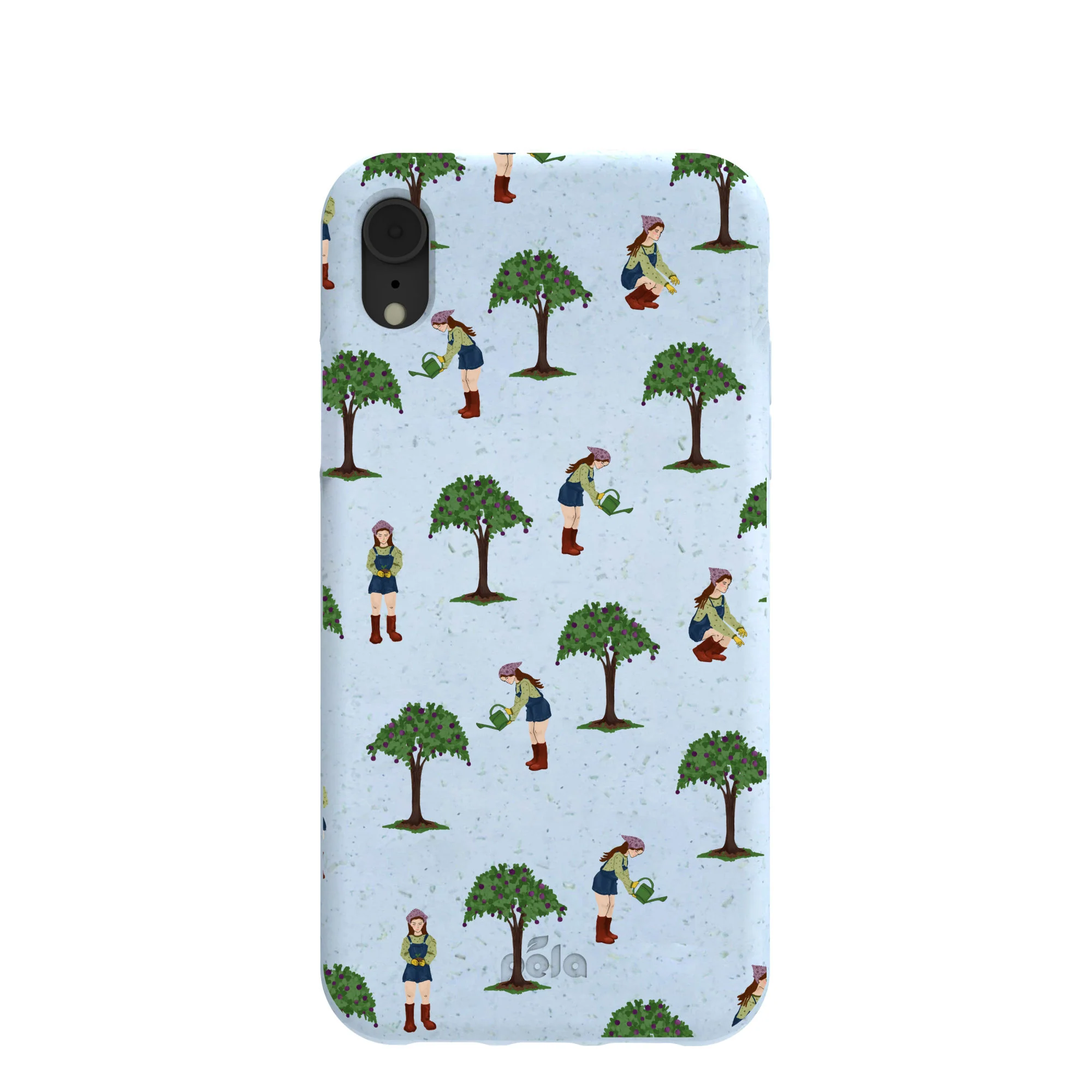 Powder Blue Gardening Girl iPhone XR Case