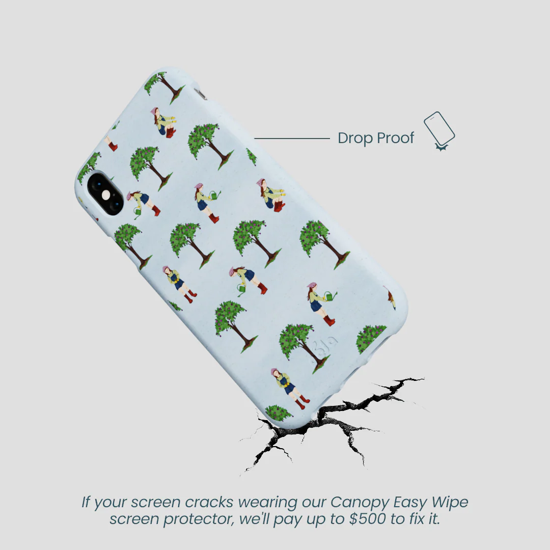 Powder Blue Gardening Girl iPhone XR Case - Image 4