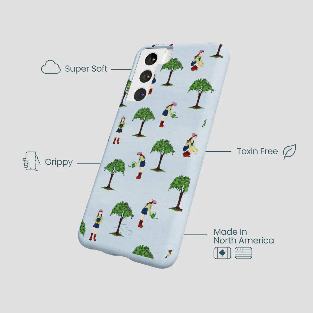 Powder Blue Gardening Girl Samsung Galaxy S22 Case - Image 3