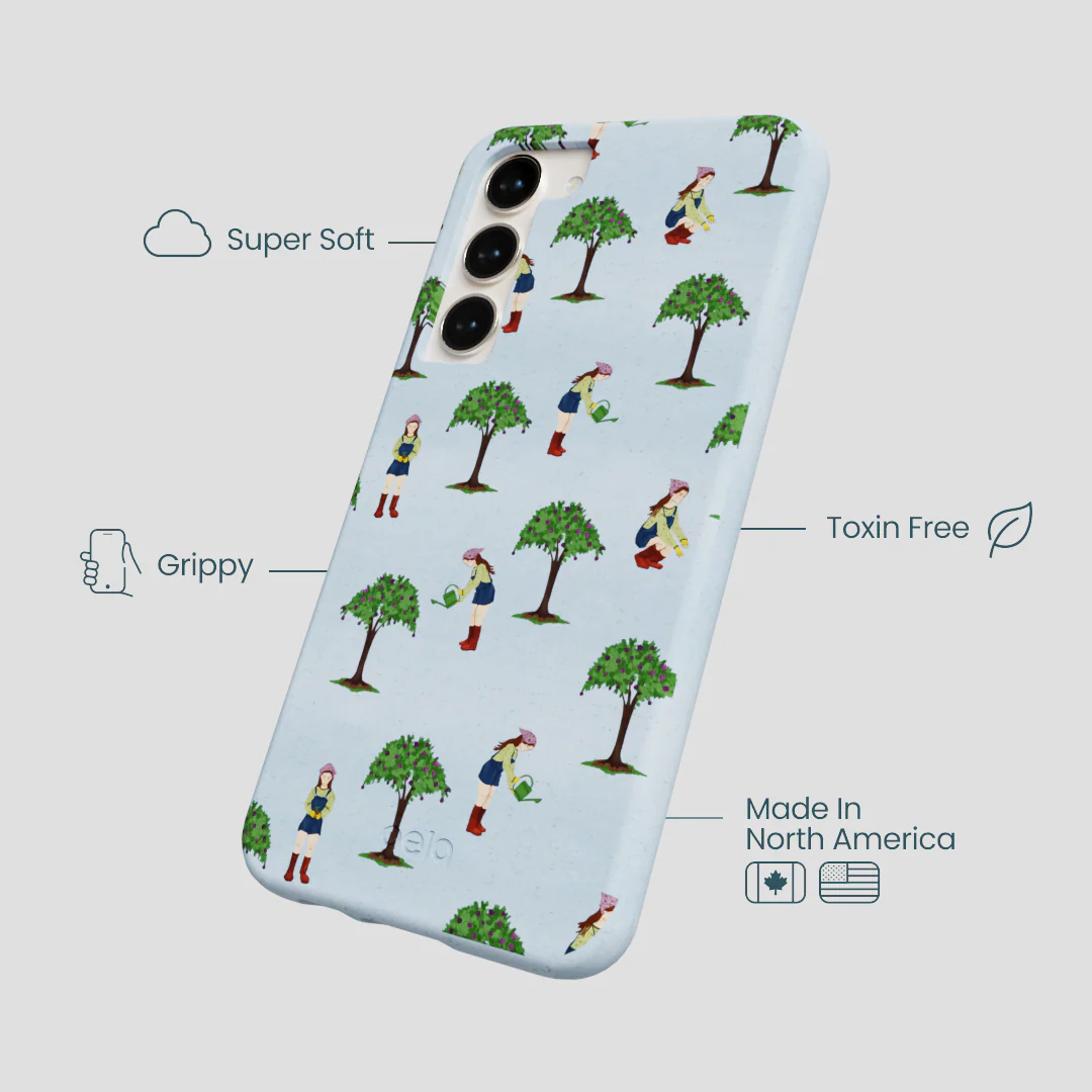Powder Blue Gardening Girl Samsung Galaxy S23+(Plus) Case - Image 3