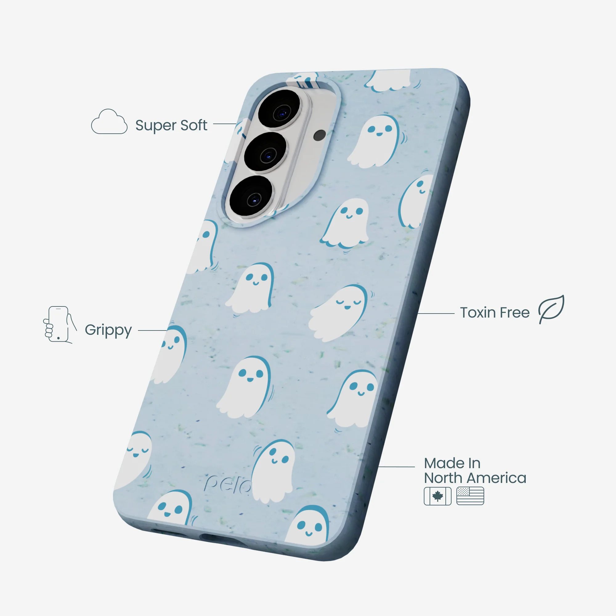 Powder Blue Ghostly Samsung Galaxy S26 Case - Image 3
