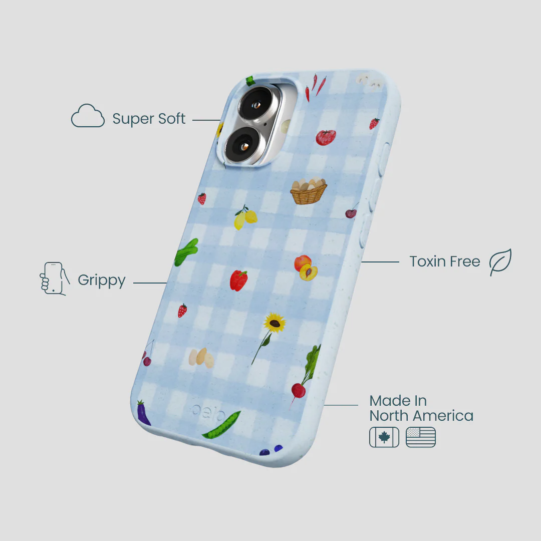Powder Blue Gingham Farmhouse iPhone 16 Case - Image 4