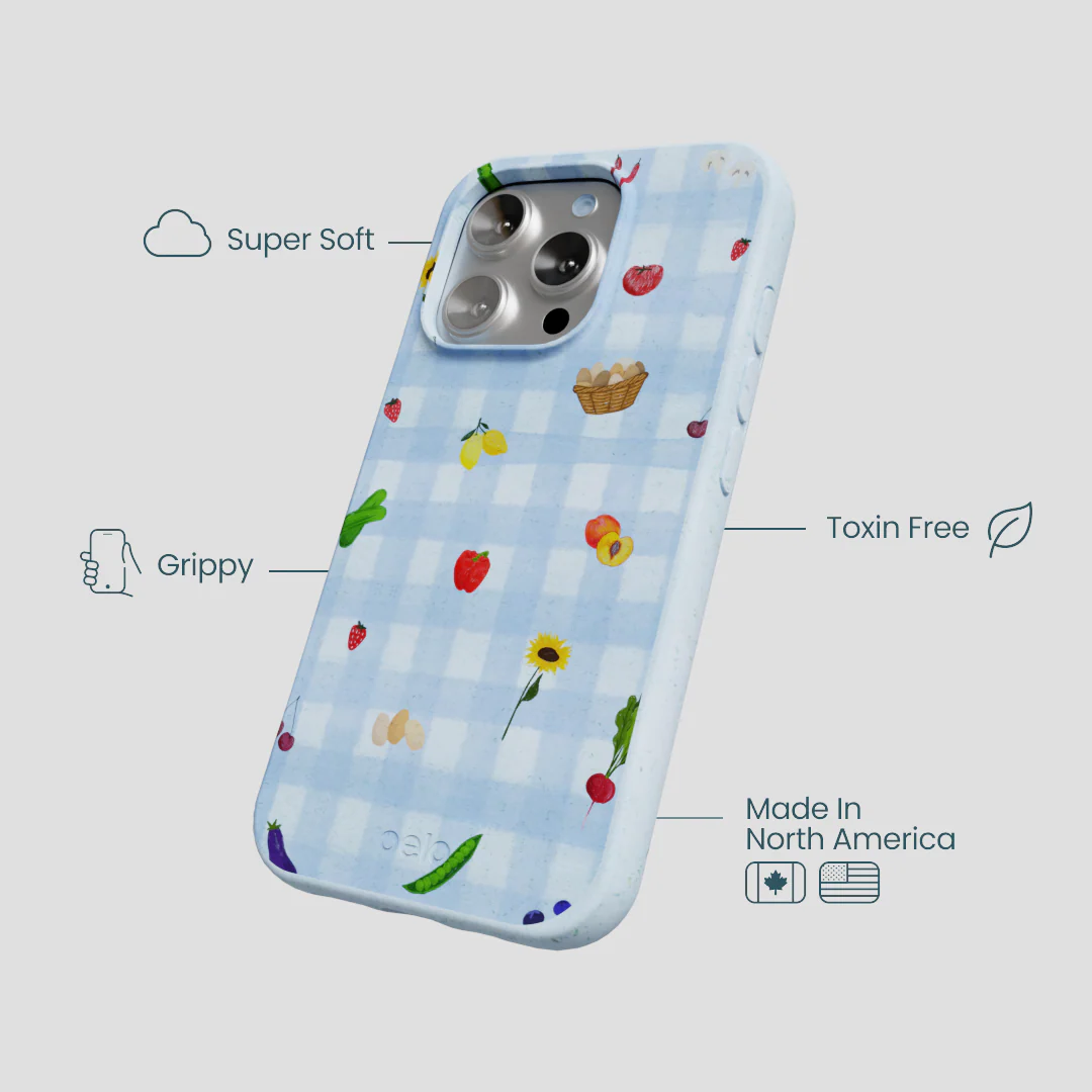 Powder Blue Gingham Farmhouse iPhone 16 Pro Case - Image 4