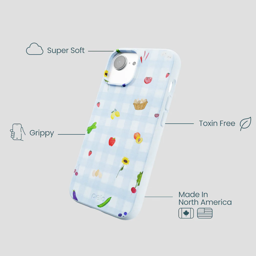 Powder Blue Gingham Farmhouse iPhone 16e/17e Case - Image 4