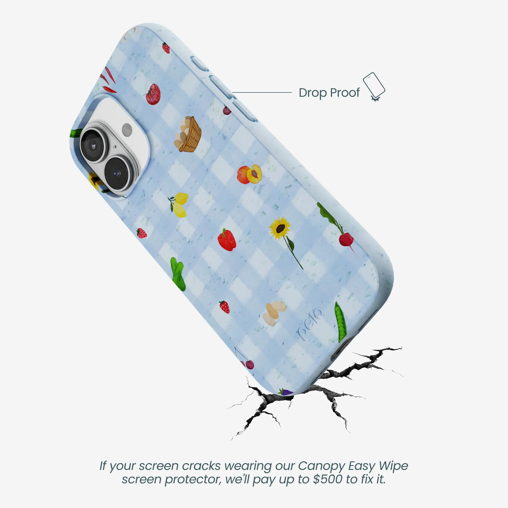 Powder Blue Gingham Farmhouse iPhone 17 Case - Image 5