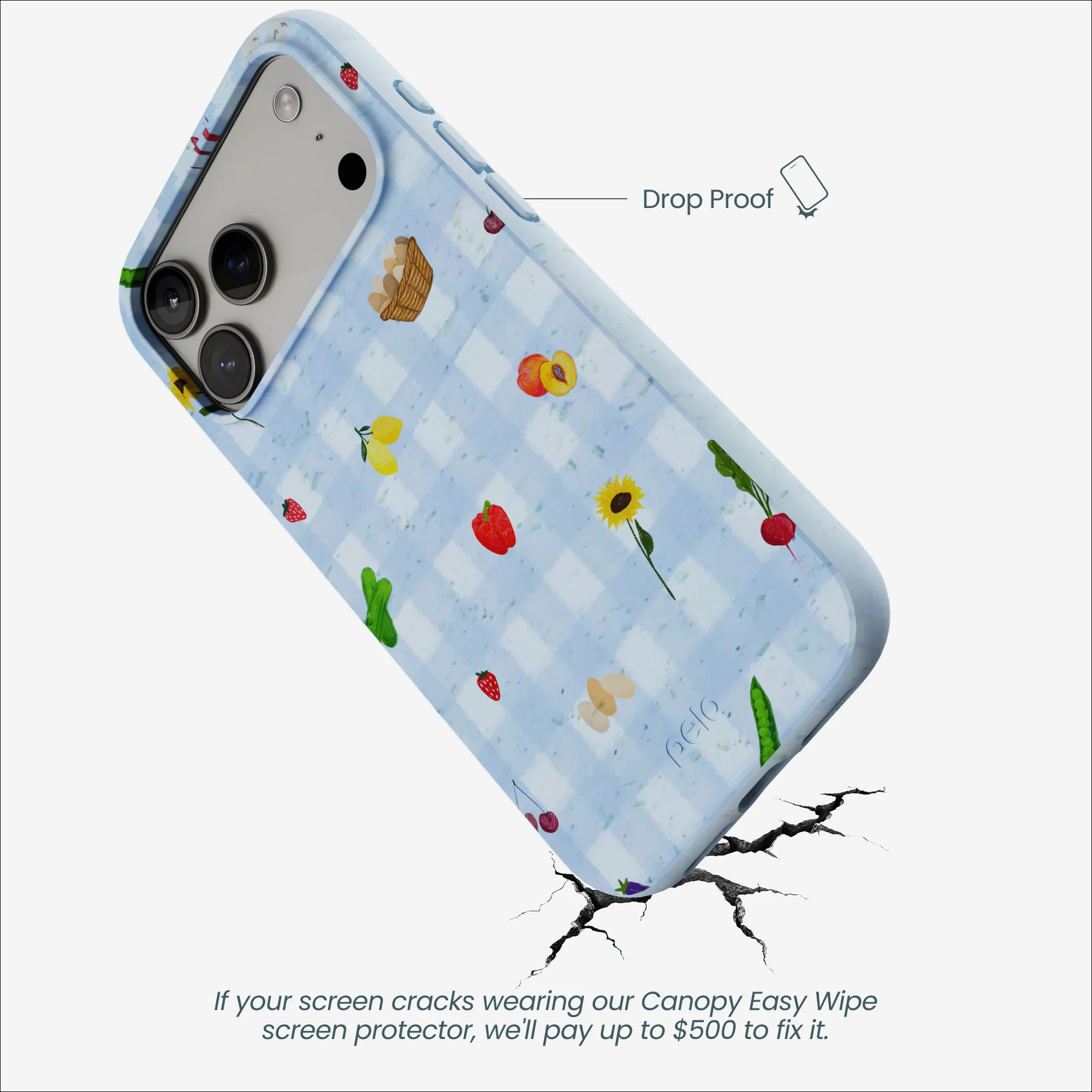 Powder Blue Gingham Farmhouse iPhone 17 Pro Max Case - Image 5