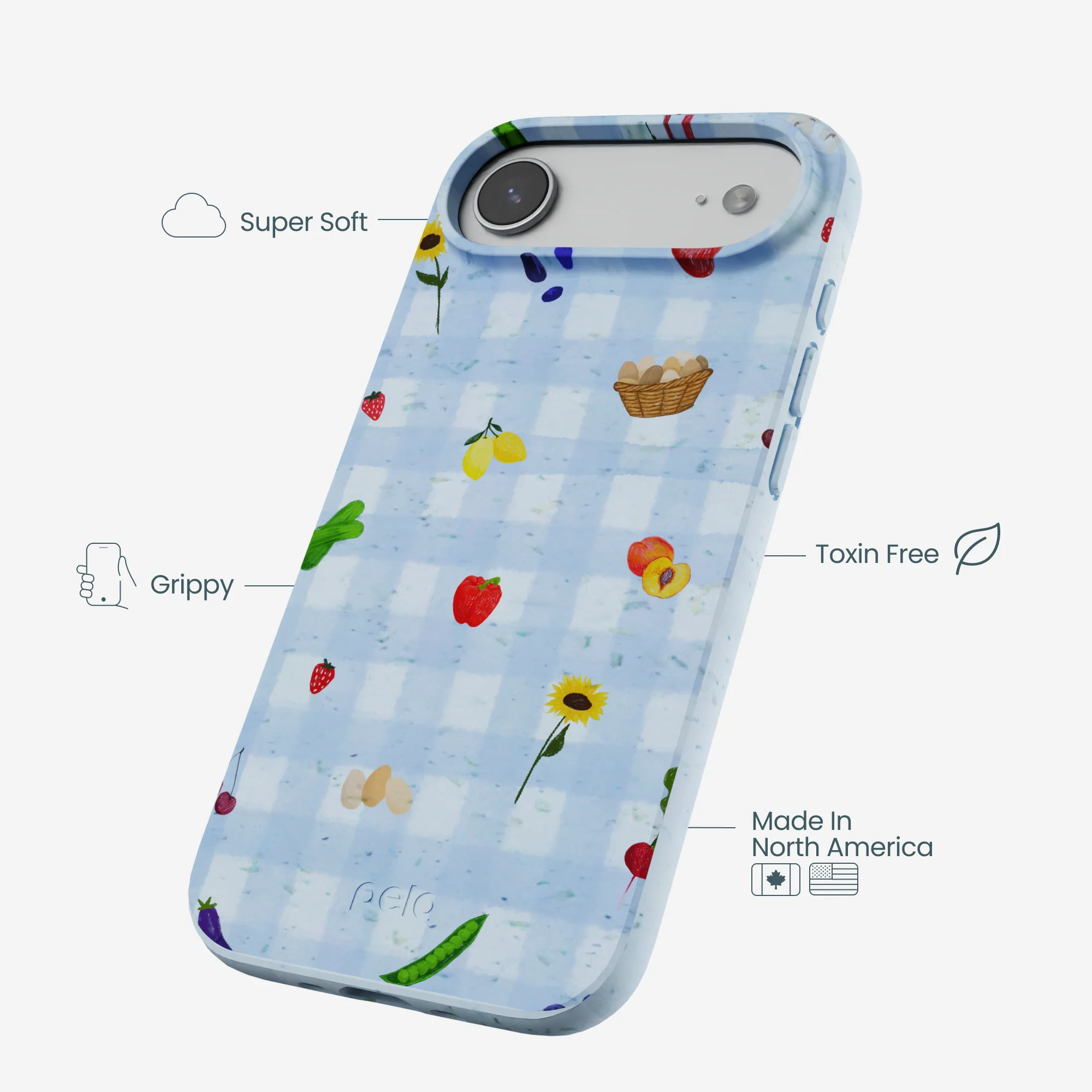 Powder Blue Gingham Farmhouse iPhone Air Case - Image 4