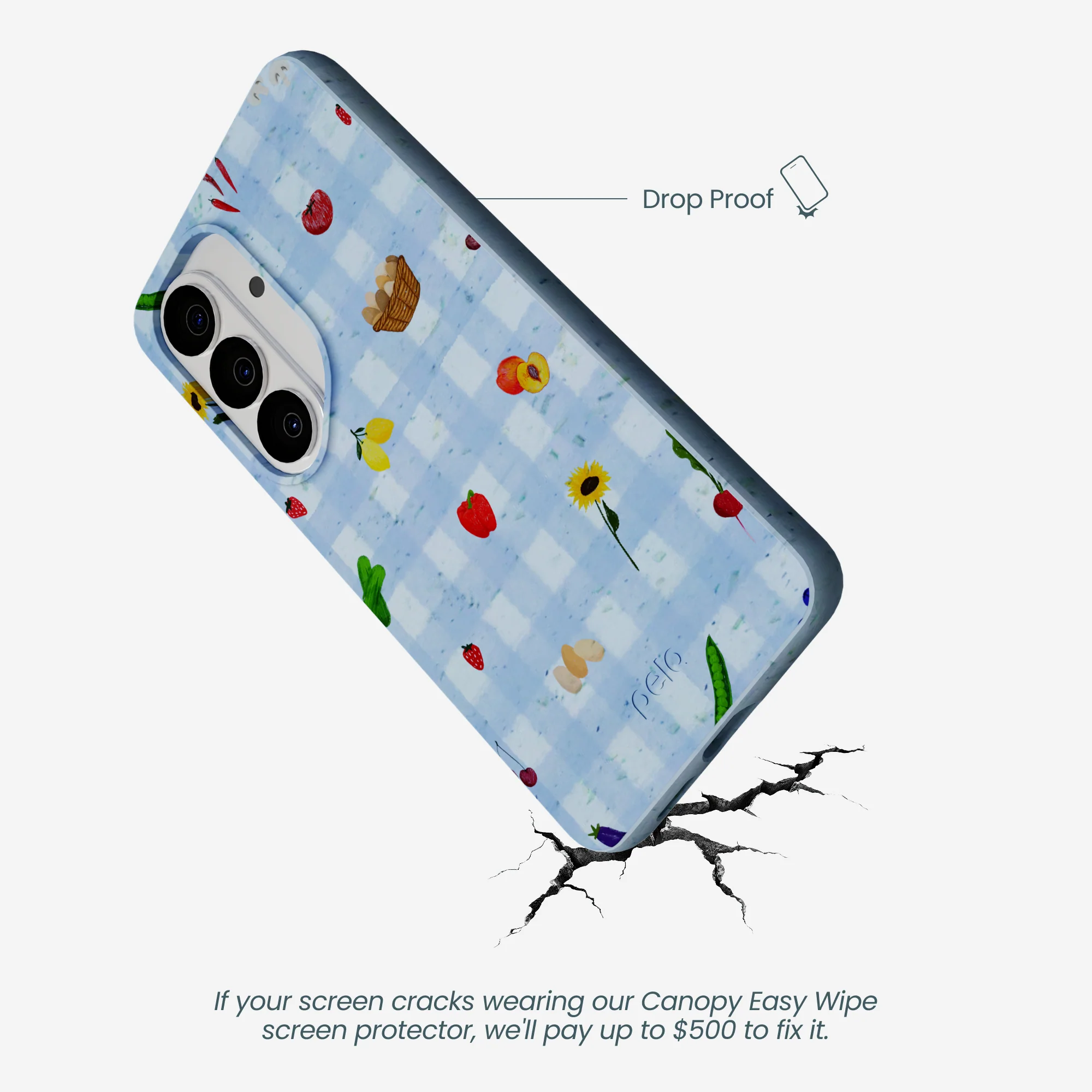 Powder Blue Gingham Farmhouse Samsung Galaxy S26 Case - Image 4