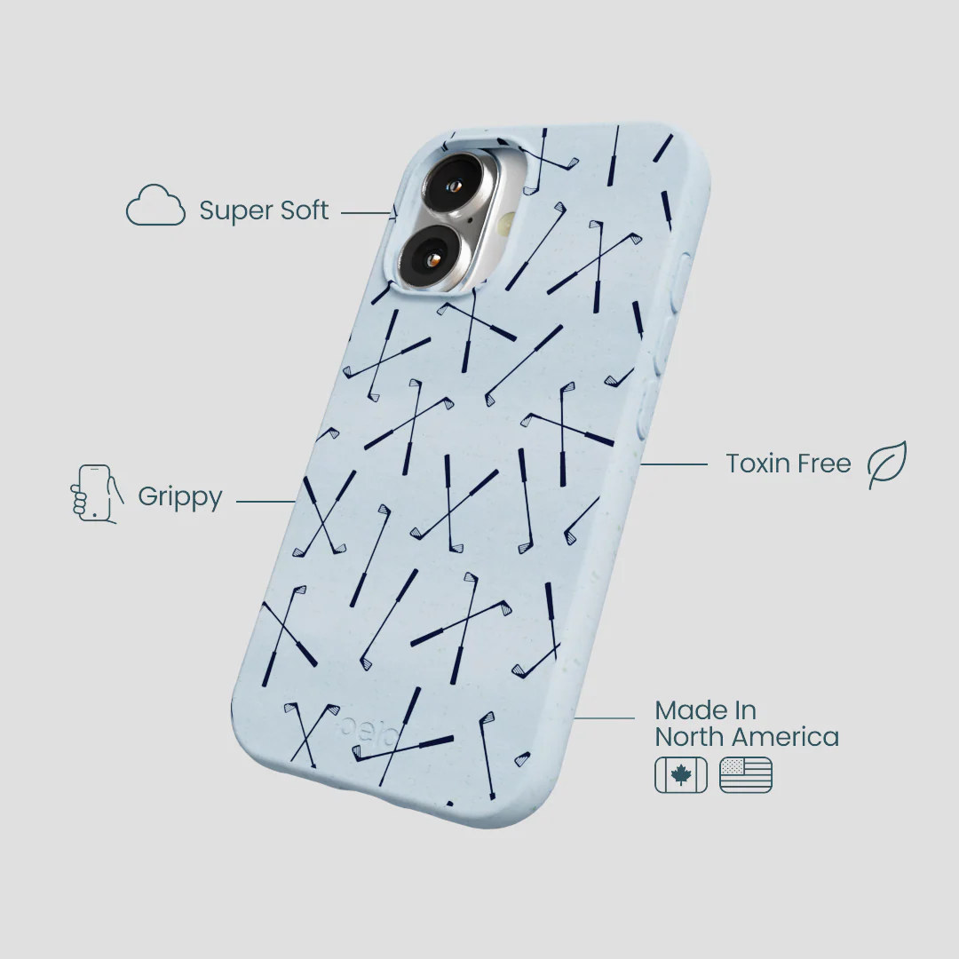 Powder Blue Golf Clubs iPhone 16 Case - Image 4