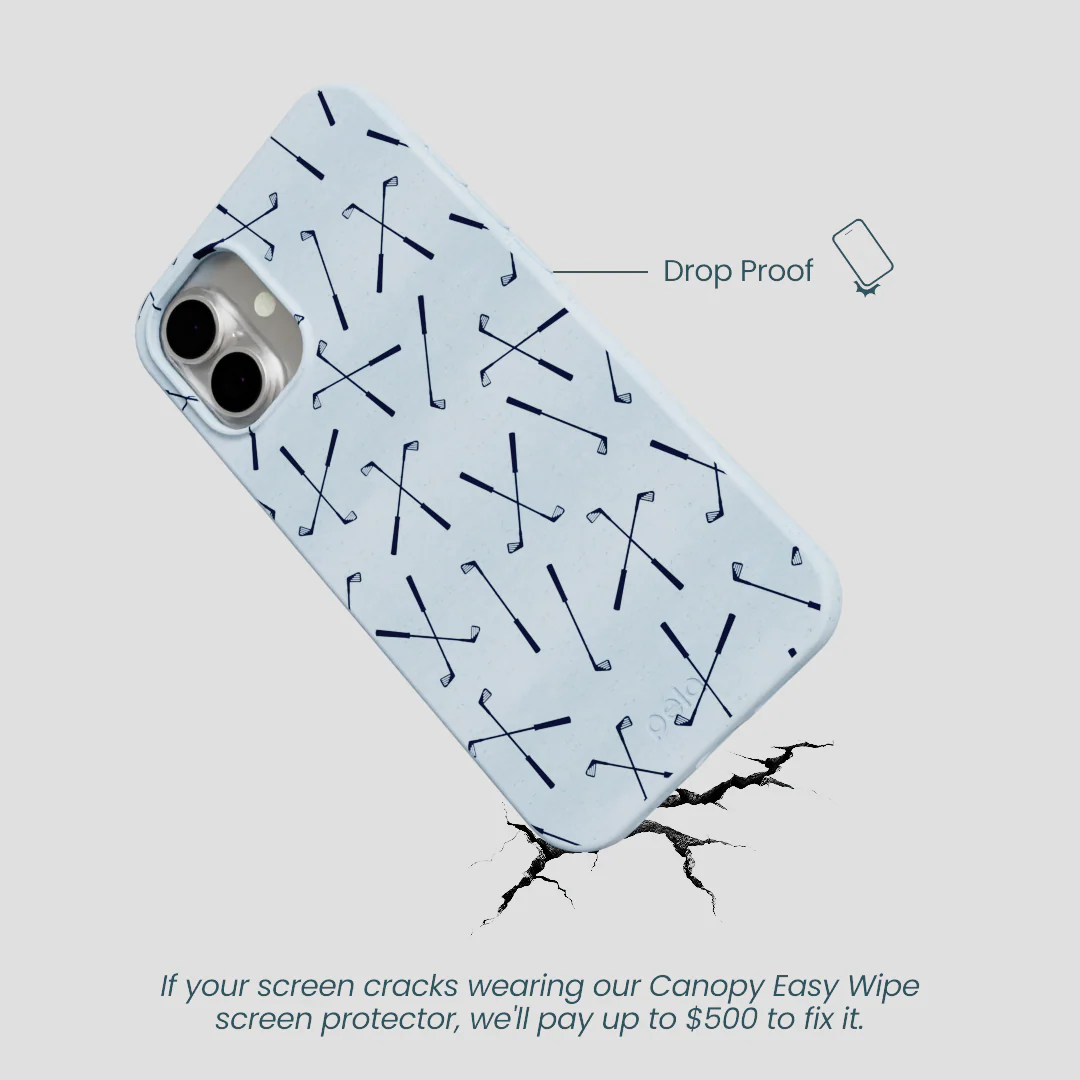 Powder Blue Golf Clubs iPhone 16 Plus Case - Image 5