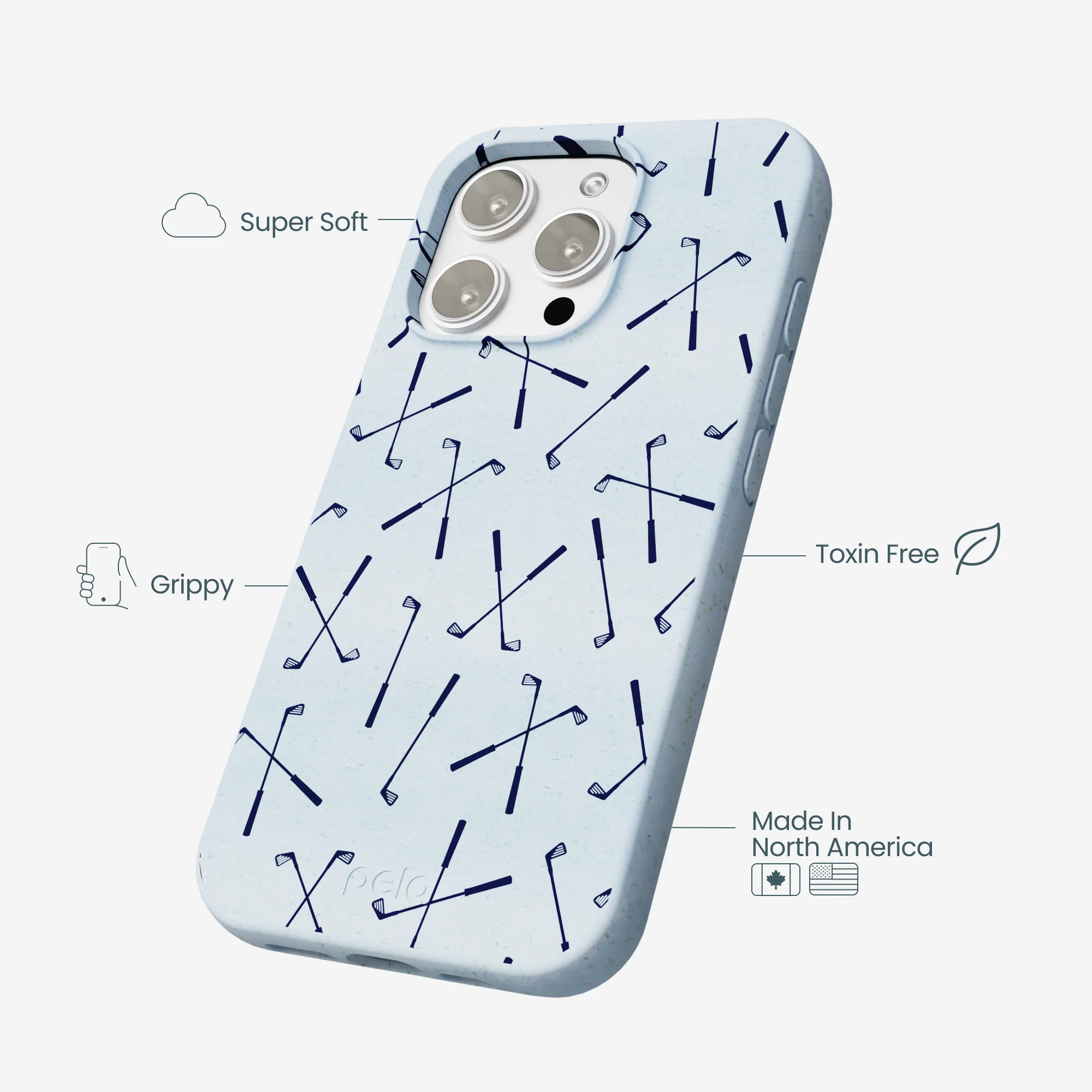 Powder Blue Golf Clubs iPhone 16 Pro Max Case - Image 4