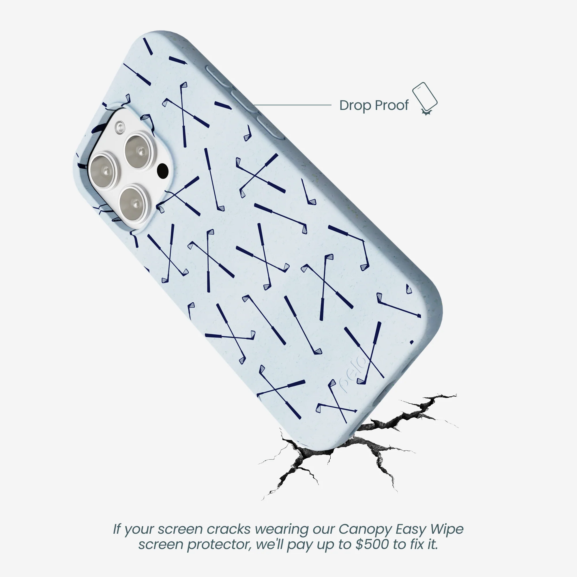 Powder Blue Golf Clubs iPhone 16 Pro Max Case - Image 5