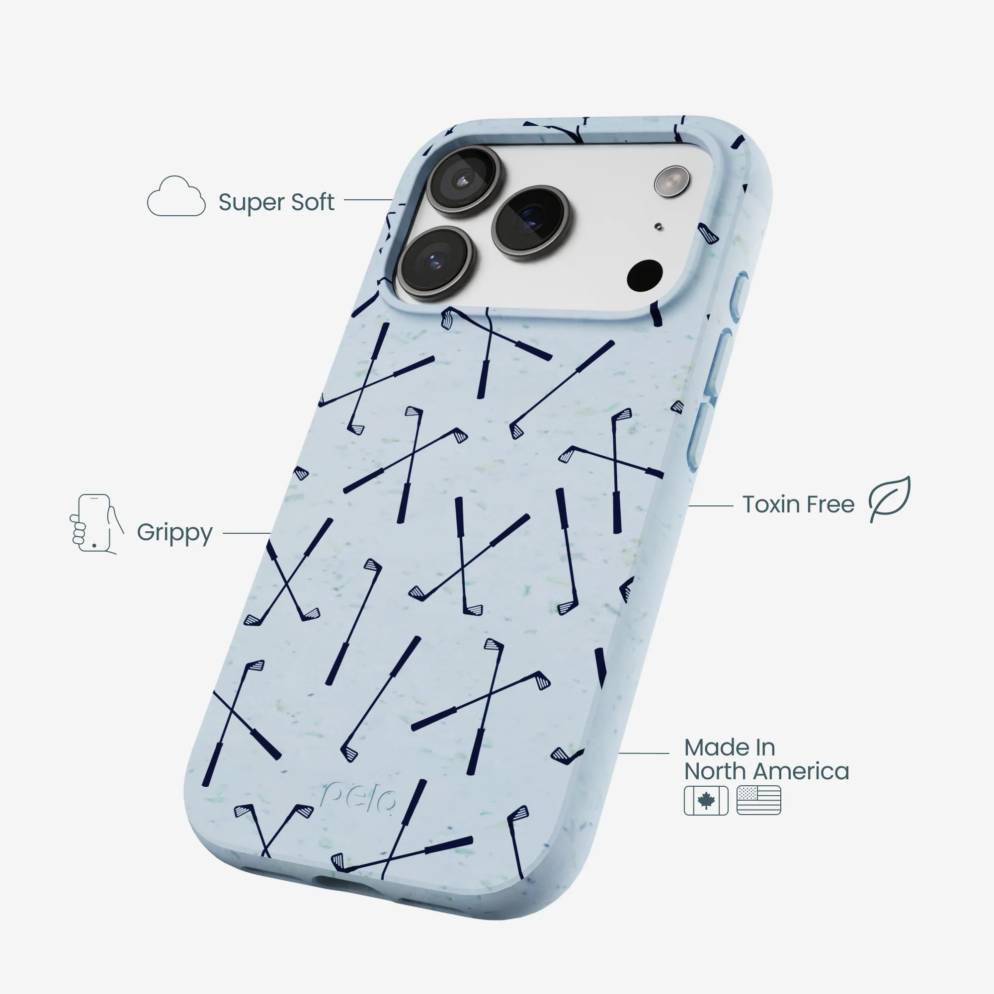 Powder Blue Golf Clubs iPhone 17 Pro Case - Image 4
