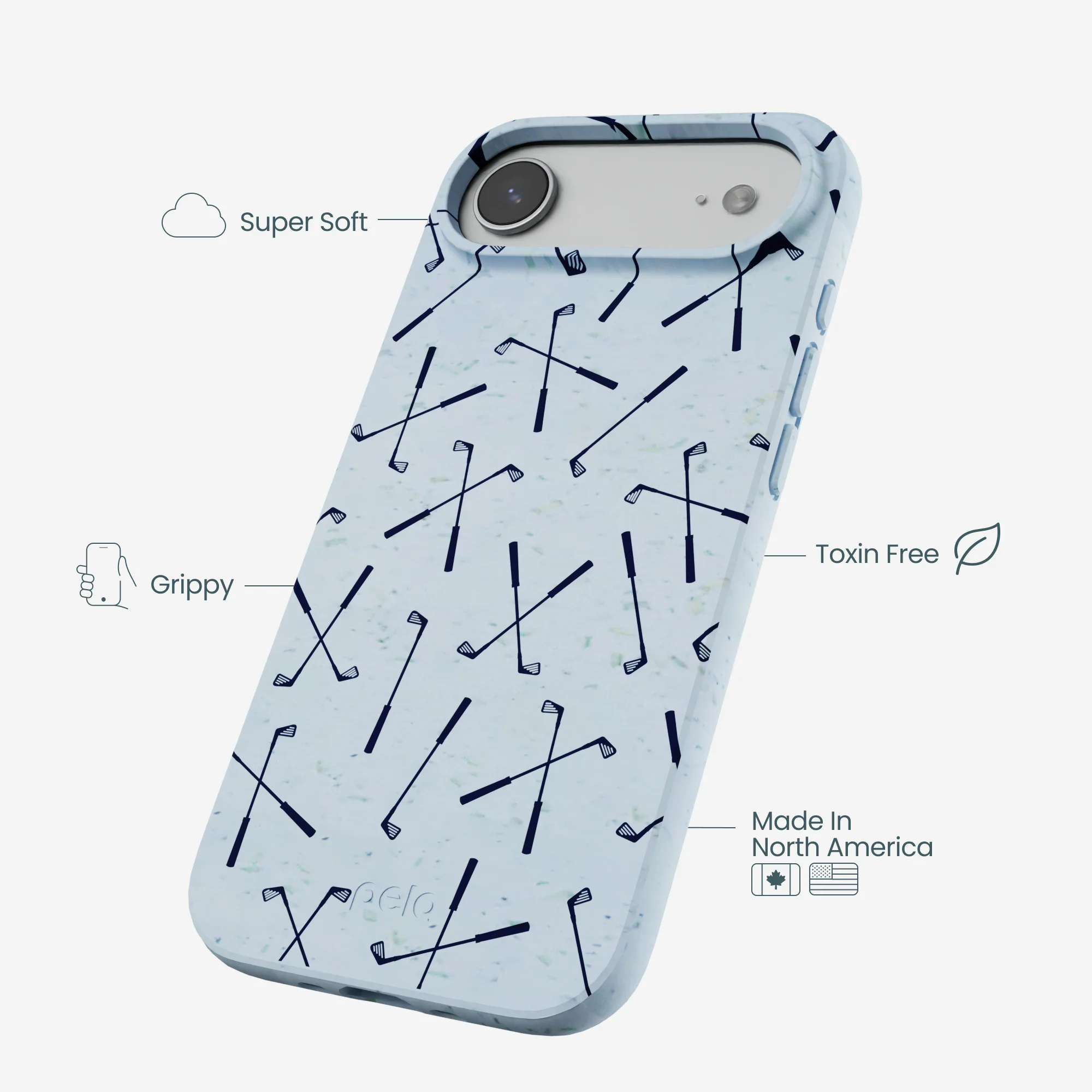 Powder Blue Golf Clubs iPhone Air Case - Image 4